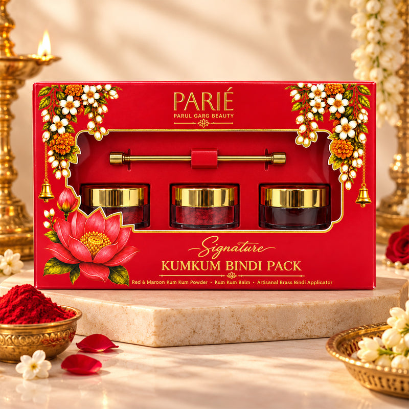 Signature Kum Kum Bindi Pack | Red & Maroon Kum Kum, Natural Ghee Balm & 100% Brass Applicator