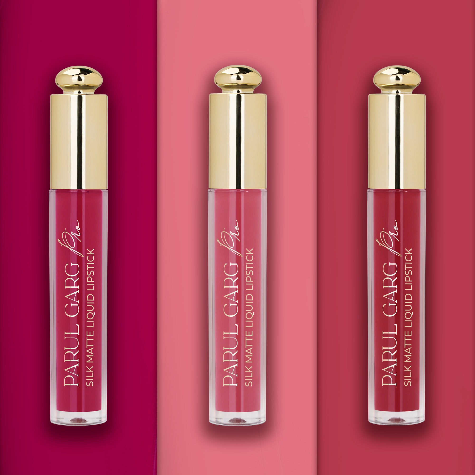 Pink Perfection Trio | 3 Full-Size Silk Matte Liquid Lipsticks | Long-Lasting & No Transfer