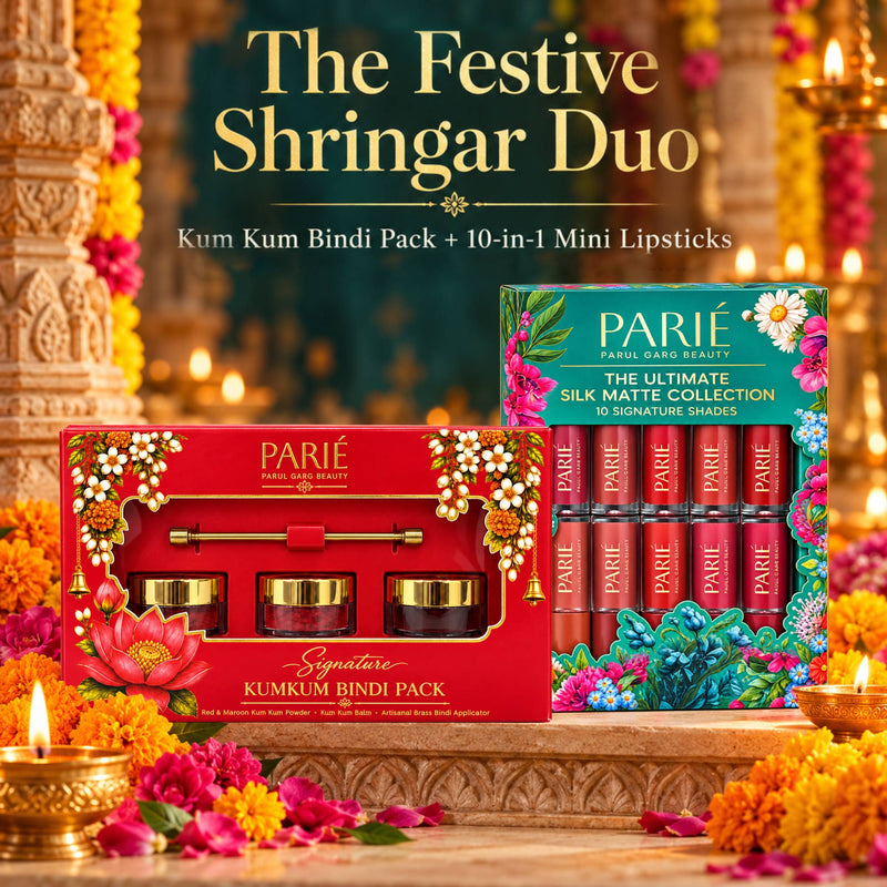 The Tyohaar Shringar Duo | Signature Kum Kum Bindi Pack + 10-in-1 Mini Lipstick Collection