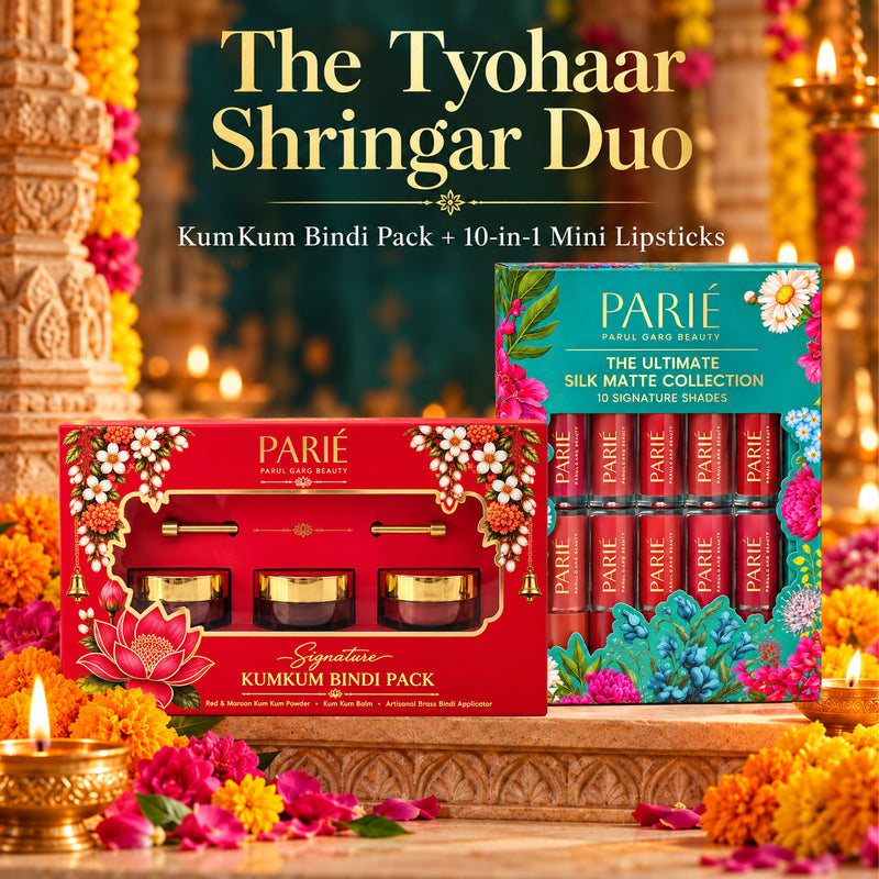 The Tyohaar Shringar Duo | Signature Kum Kum Bindi Pack + 10-in-1 Mini Lipstick Collection