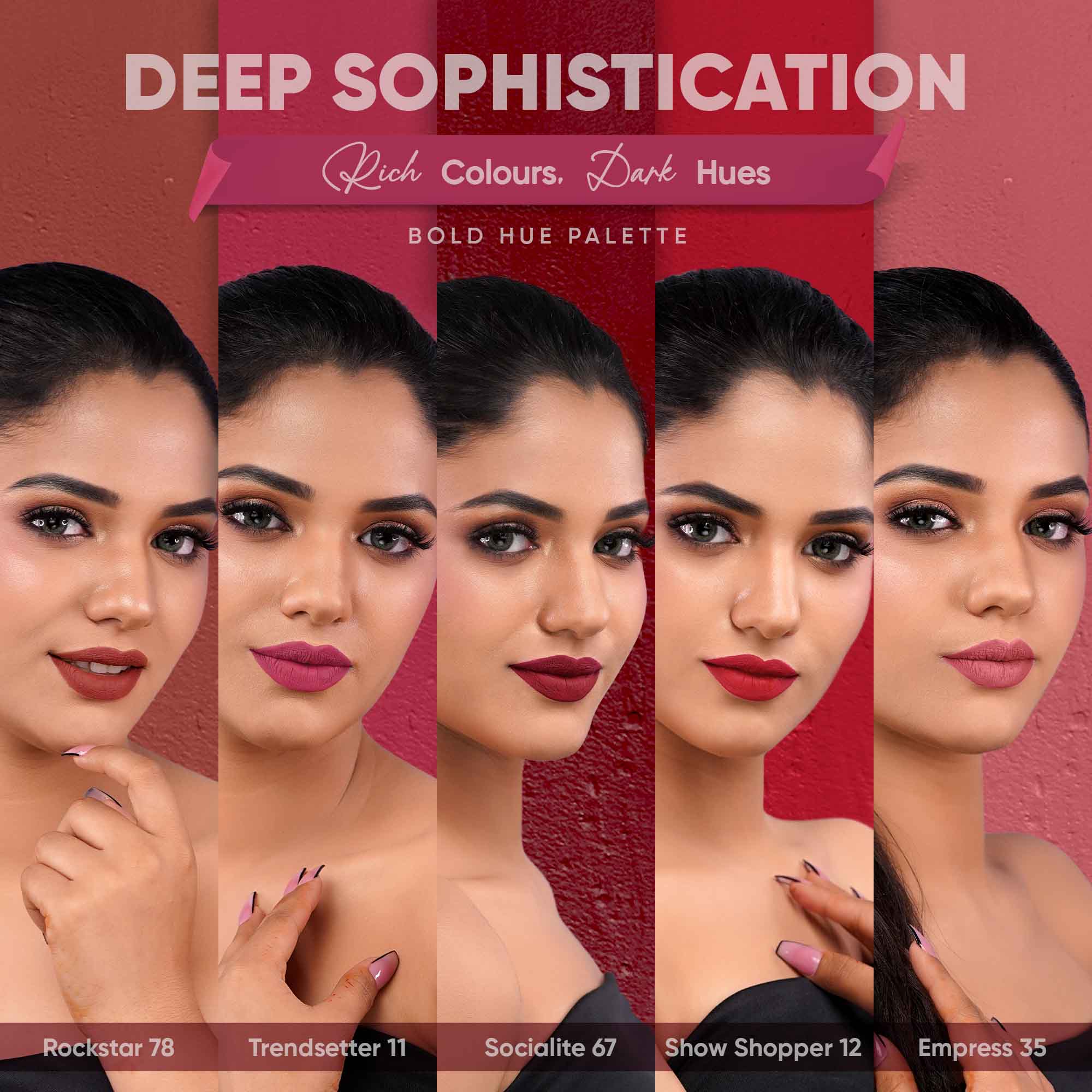 Deep Sophistication: Set-of-Five Creamy Matte Lip Crayons