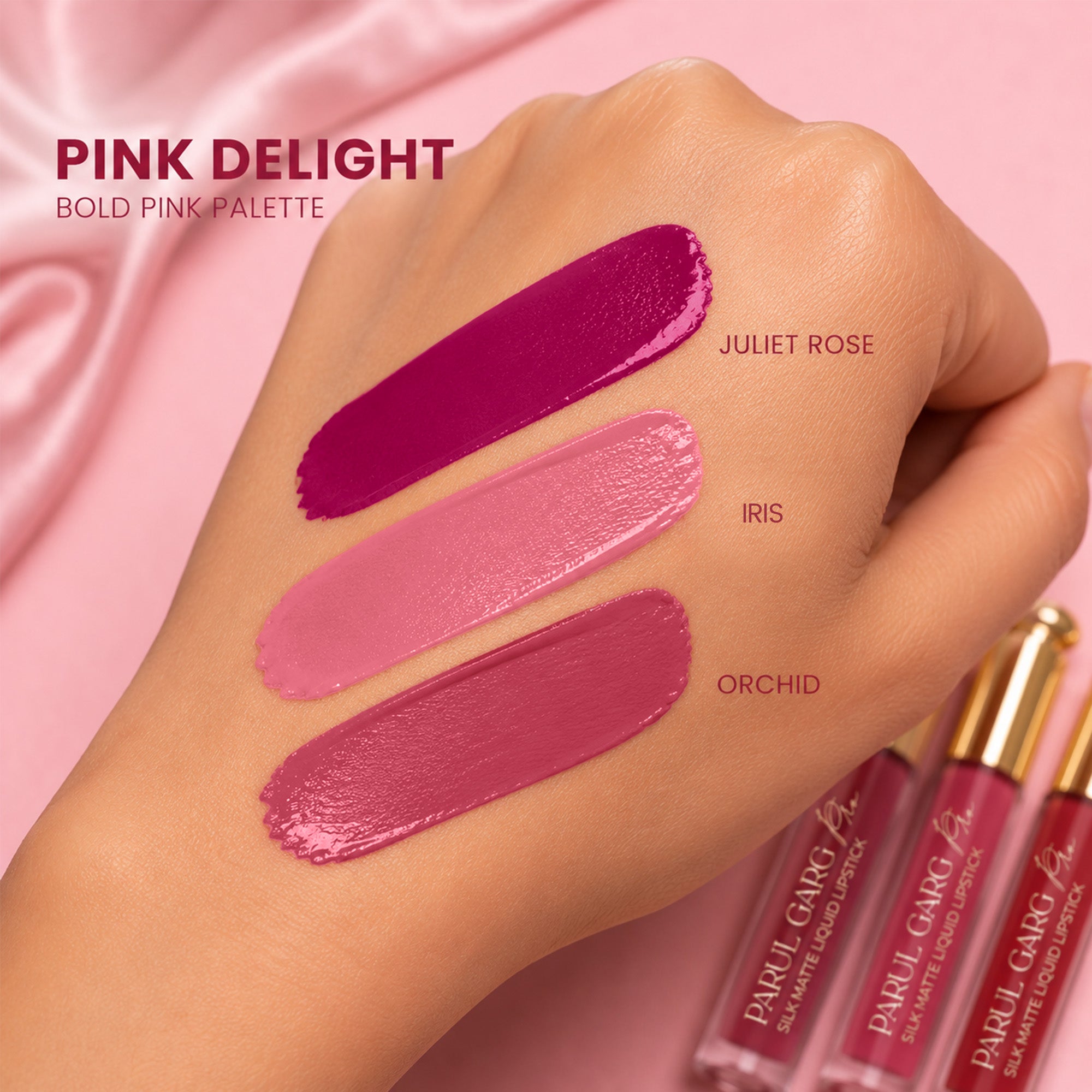 Pink Perfection Trio | 3 Full-Size Silk Matte Liquid Lipsticks | Long-Lasting & No Transfer