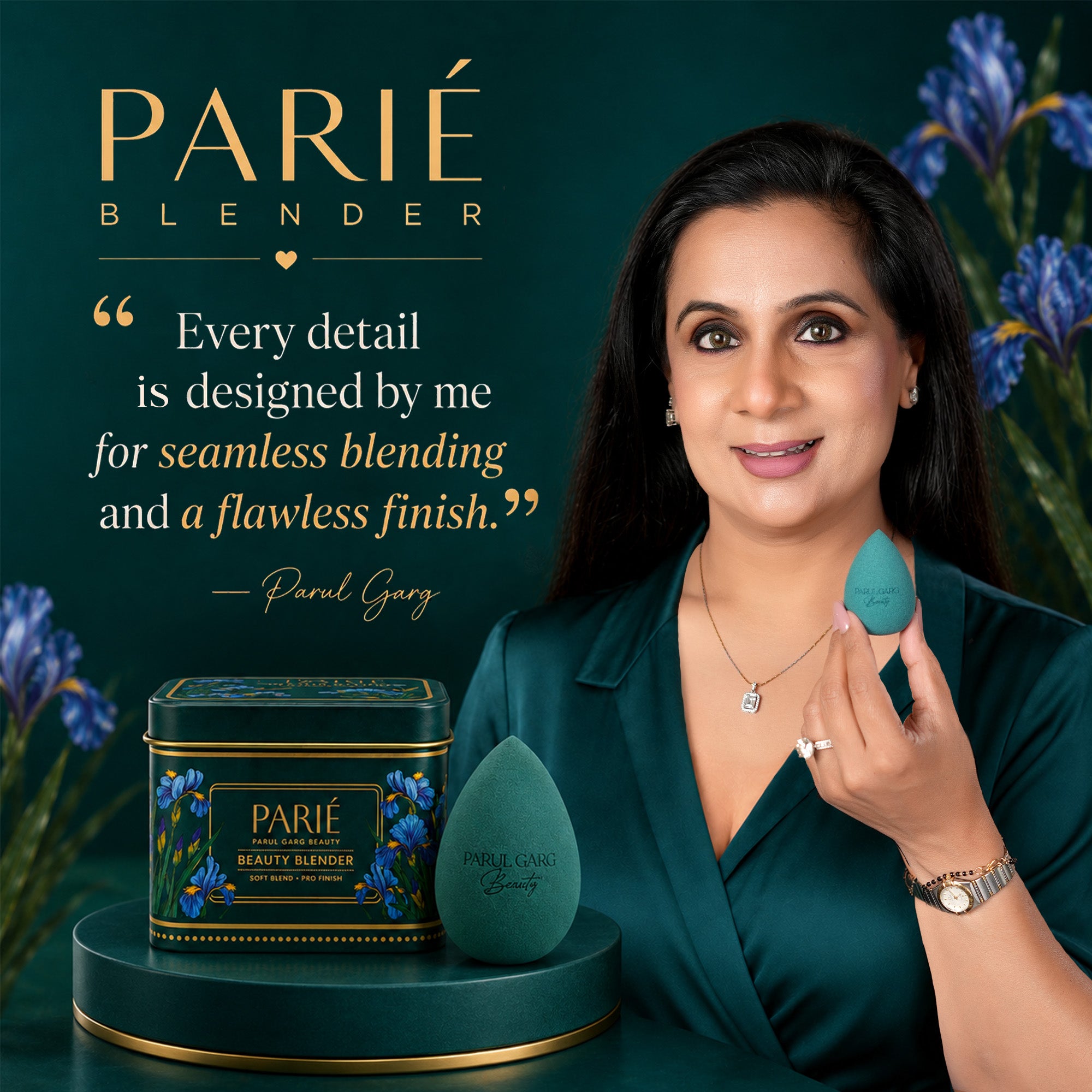 PARIÉ Soft Blend Beauty Blender | Pro Finish Makeup Sponge for Flawless Blending