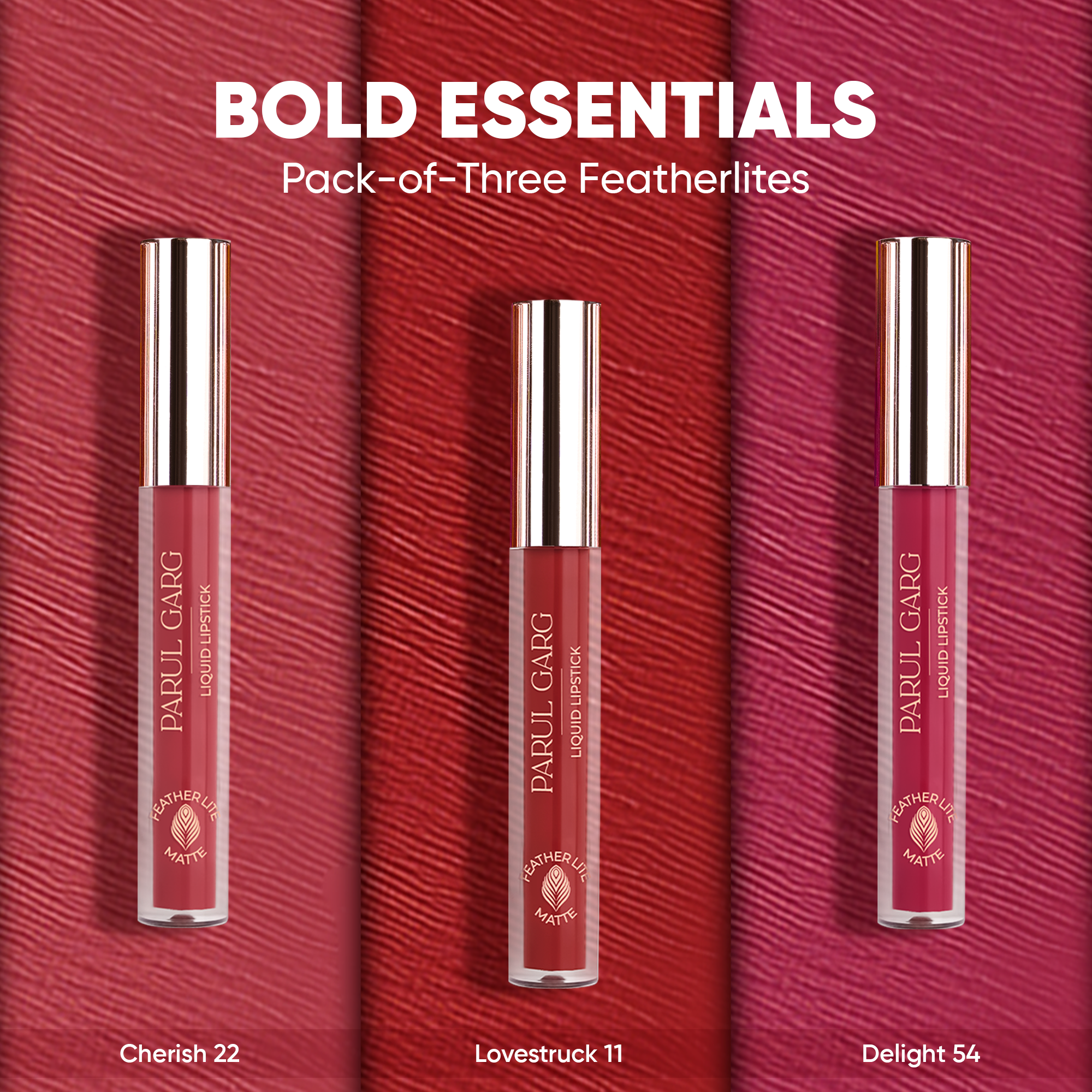 Bold Essentials: Pack-of-Three Featherlites Liquid Lipsticks