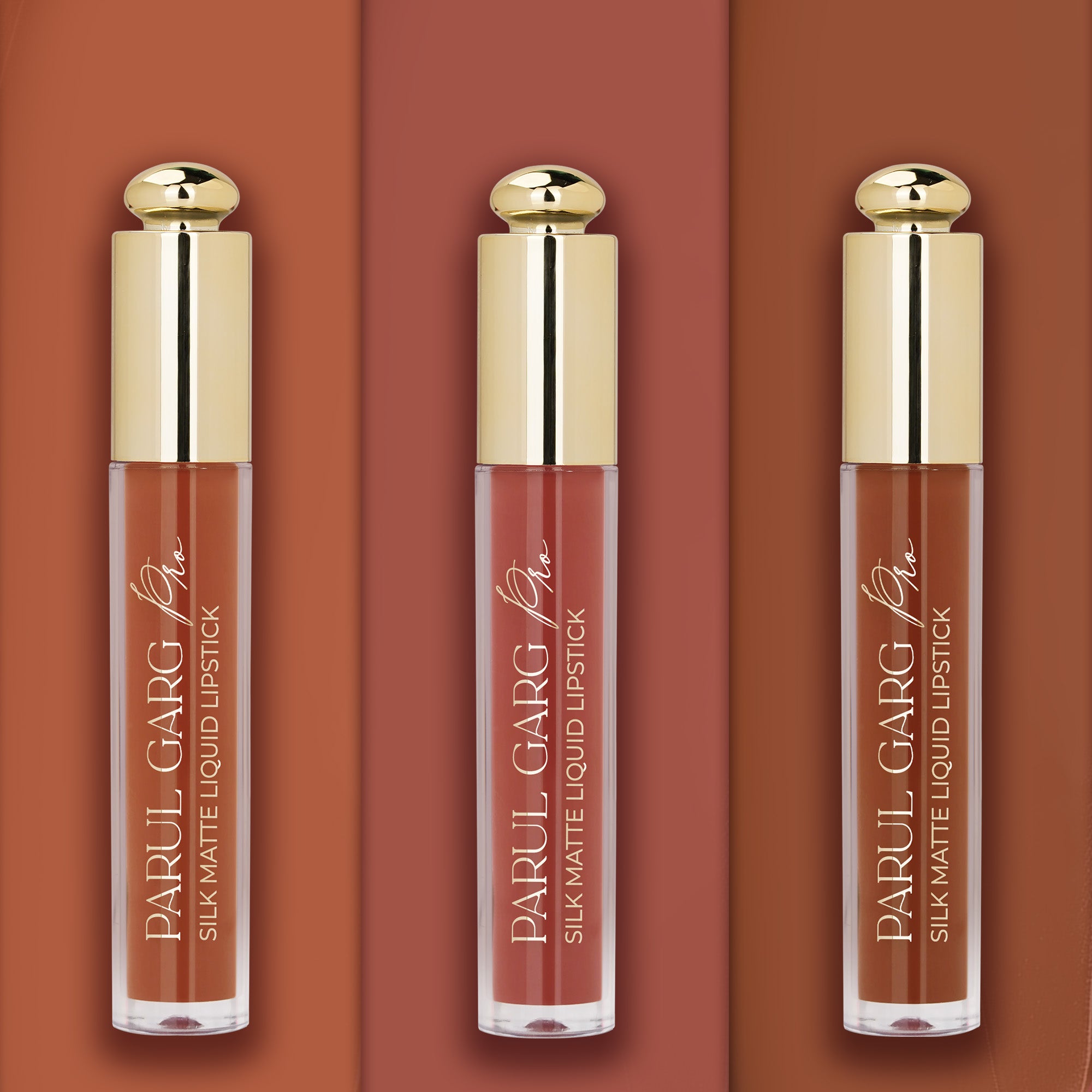 Brown Beauty Trio | 3 Full-Size Silk Matte Liquid Lipsticks | Long-Lasting & No Transfer