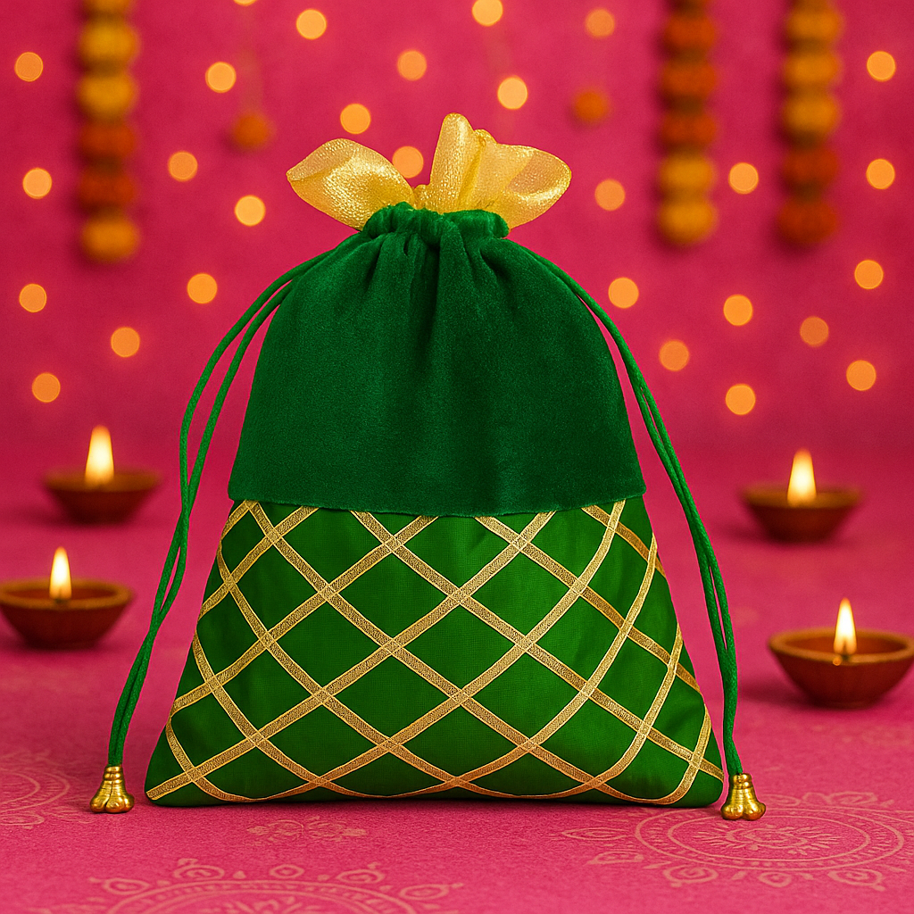 Festive Gifting Potli – Panna Green