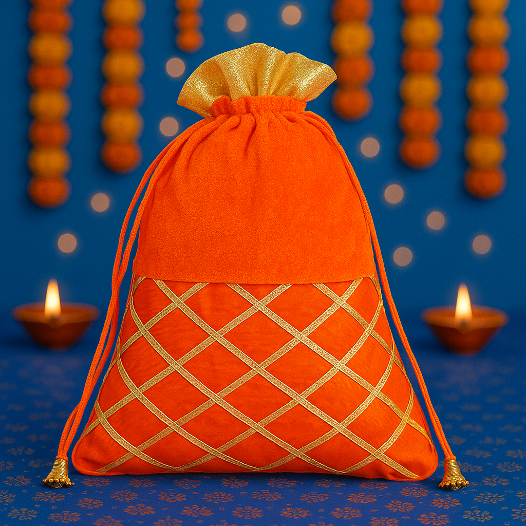 Festive Gifting Potli – Kesari Orange