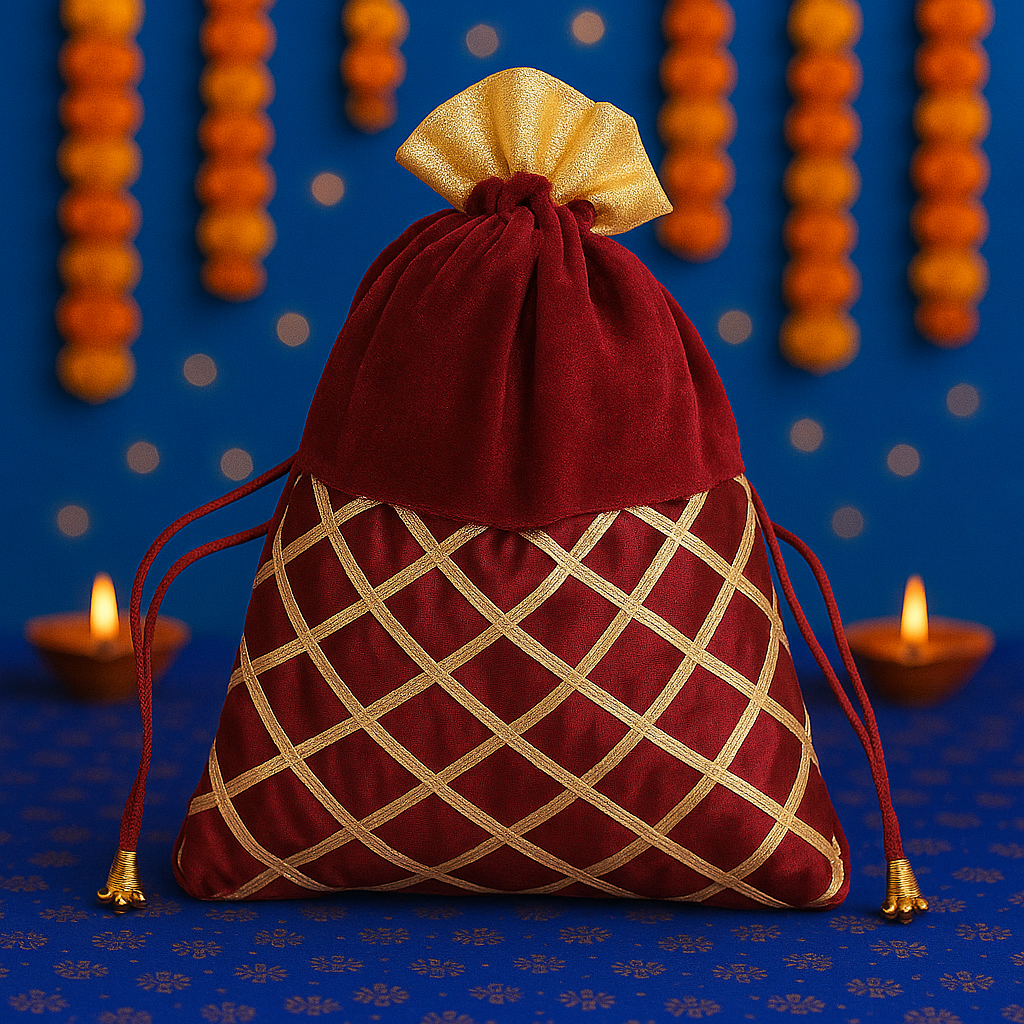 Festive Gifting Potli – Shaahi Maroon