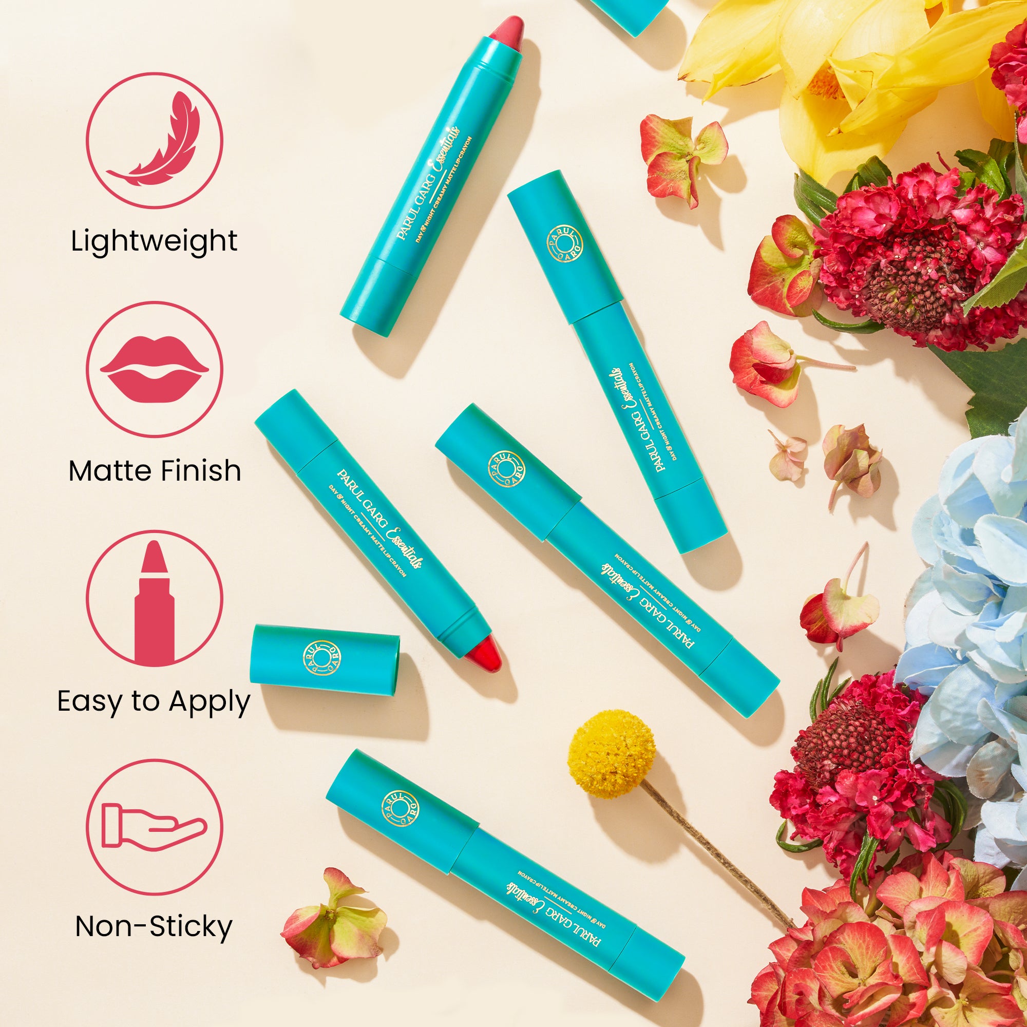 Parul Garg Beauty Creamy Matte Lip Crayon Princess 98 - Application View | Parul Garg Beauty