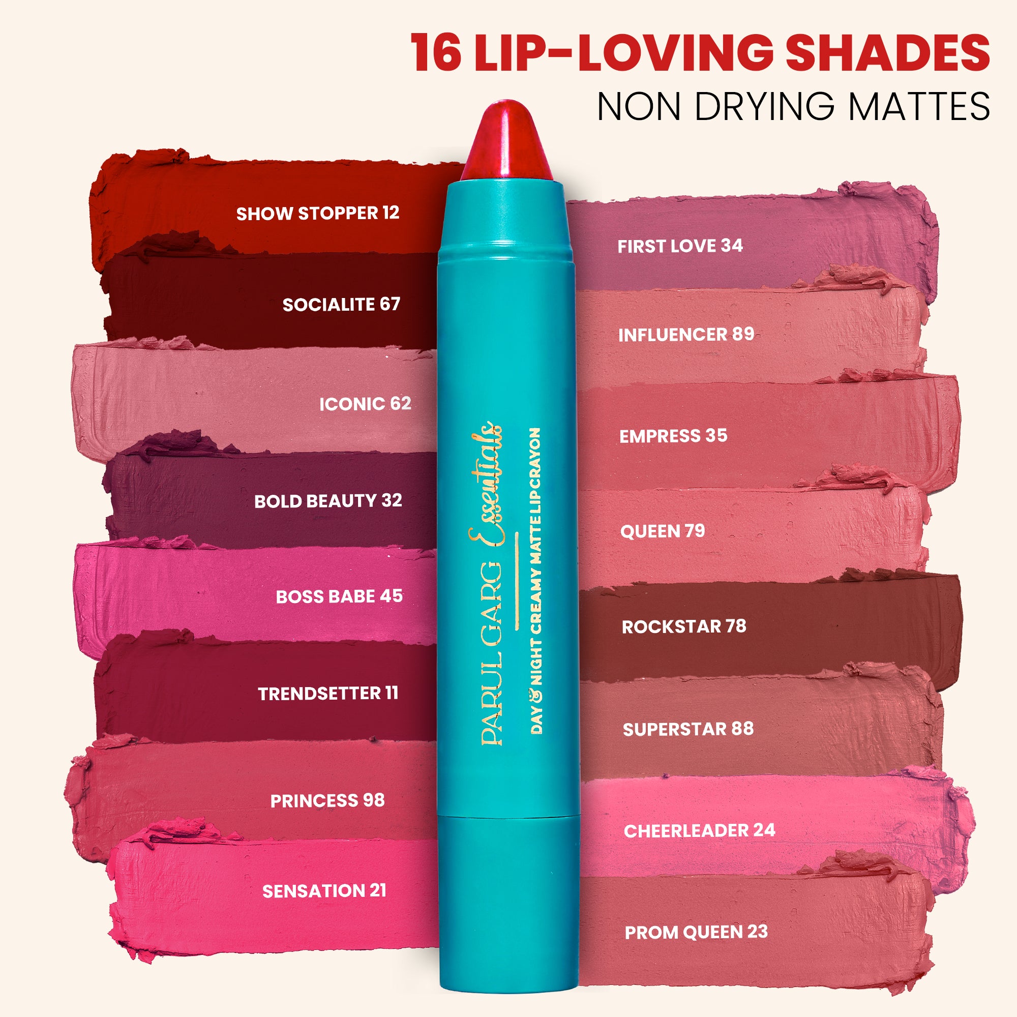 Parul Garg Beauty Creamy Matte Lip Crayon Princess 98 - Shade Swatch | Parul Garg Beauty
