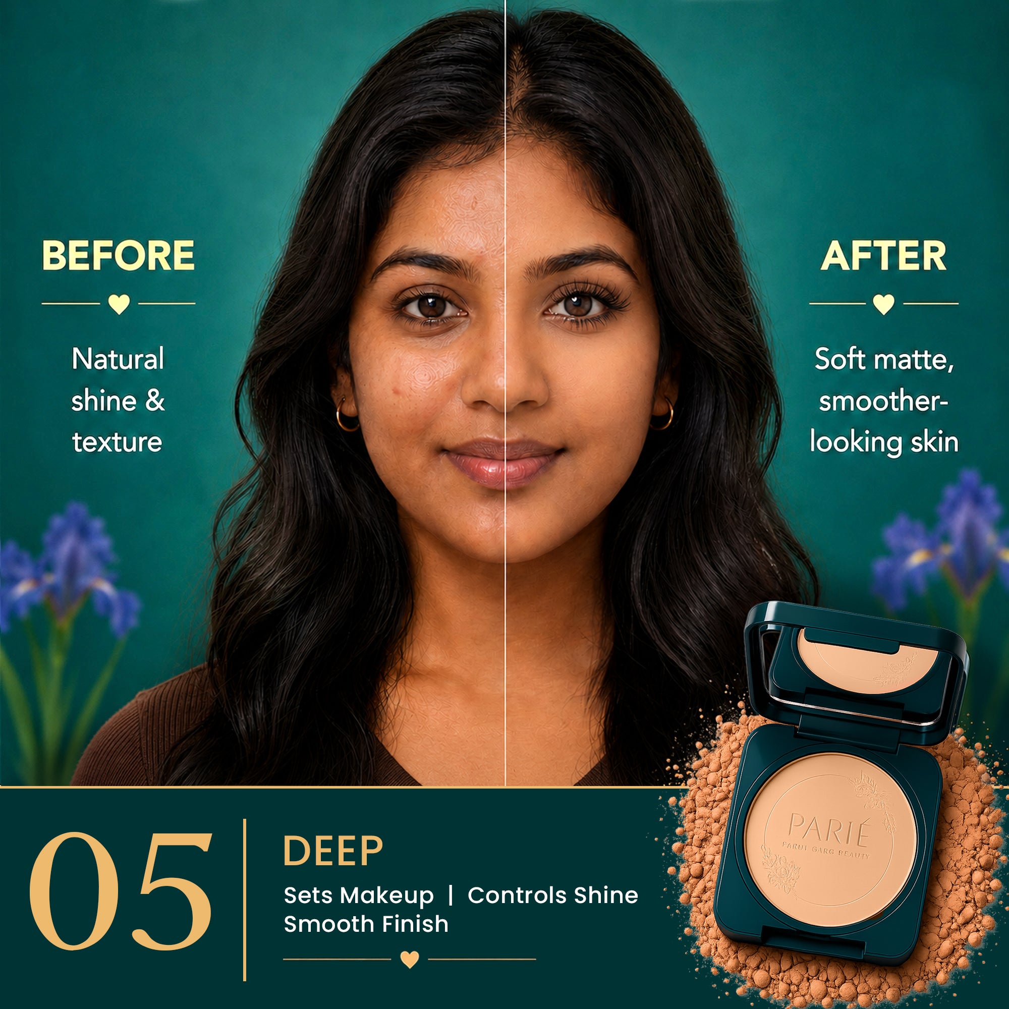 Compact Powder | Oil Control | Soft Matte Finish | SPF 10 PA++ | Includes Puff - Deep 05