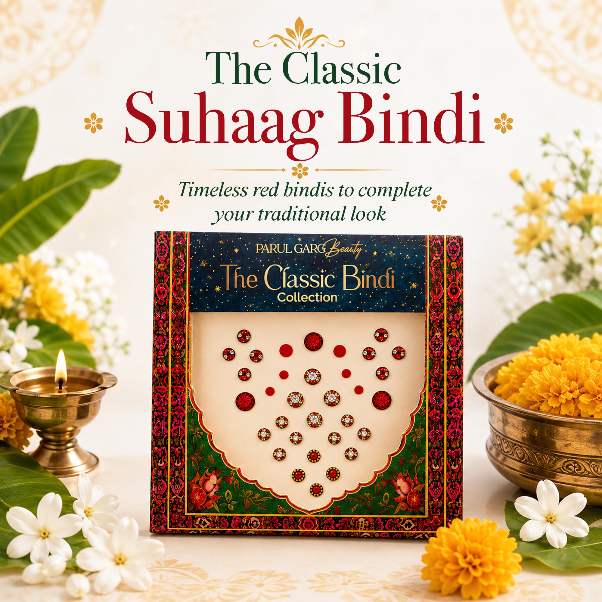 The Desi Glam Gift Pack | 4 Bestselling Lip, Black Kajal & Eyeliner, Suhaag & Nose Bindi