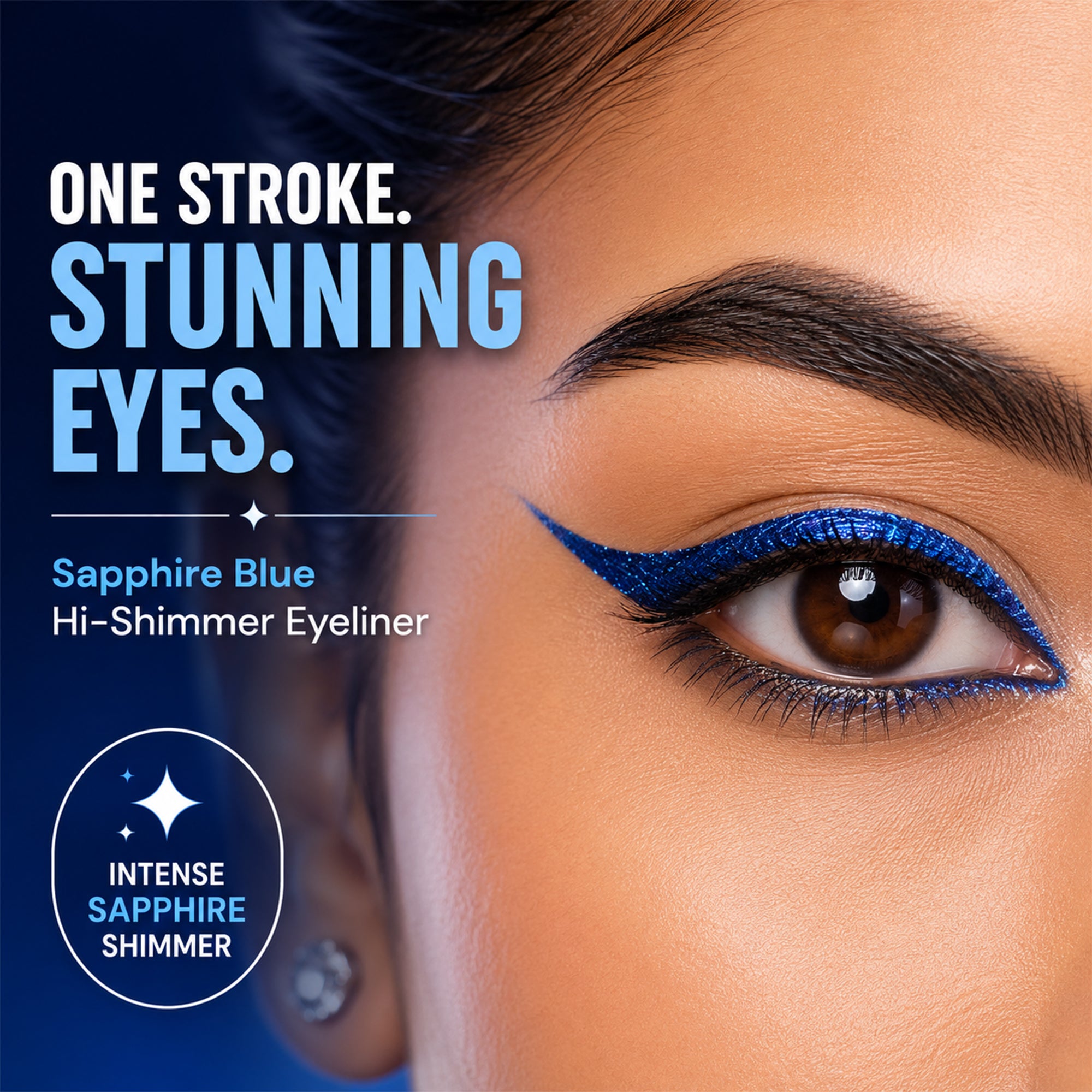 Sapphire Blue Ultra-Define Shimmer Liquid Eyeliner | Waterproof, Long-Lasting Formula with Argan Oil