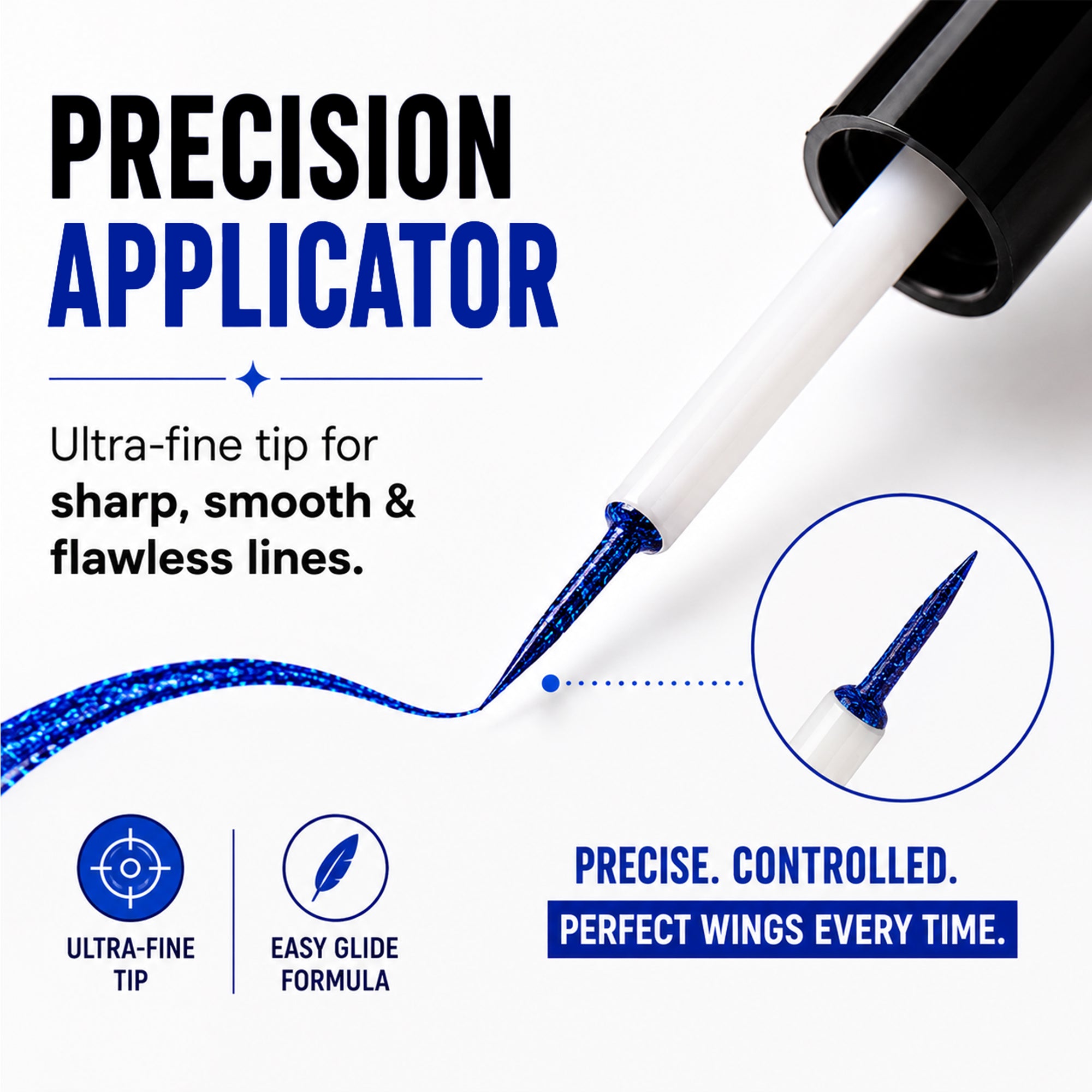 Sapphire Blue Ultra-Define Shimmer Liquid Eyeliner | Waterproof, Long-Lasting Formula with Argan Oil