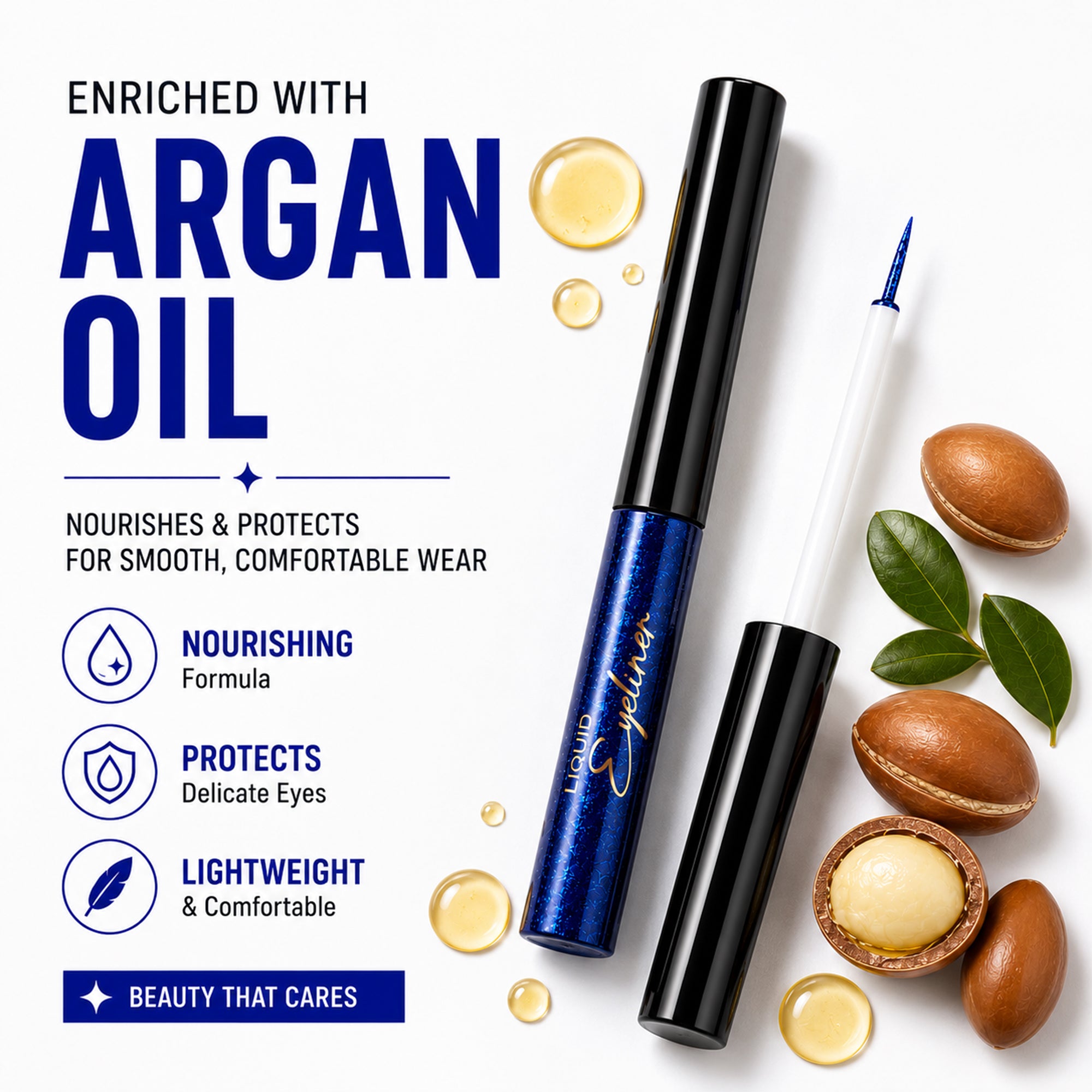 Sapphire Blue Ultra-Define Shimmer Liquid Eyeliner | Waterproof, Long-Lasting Formula with Argan Oil