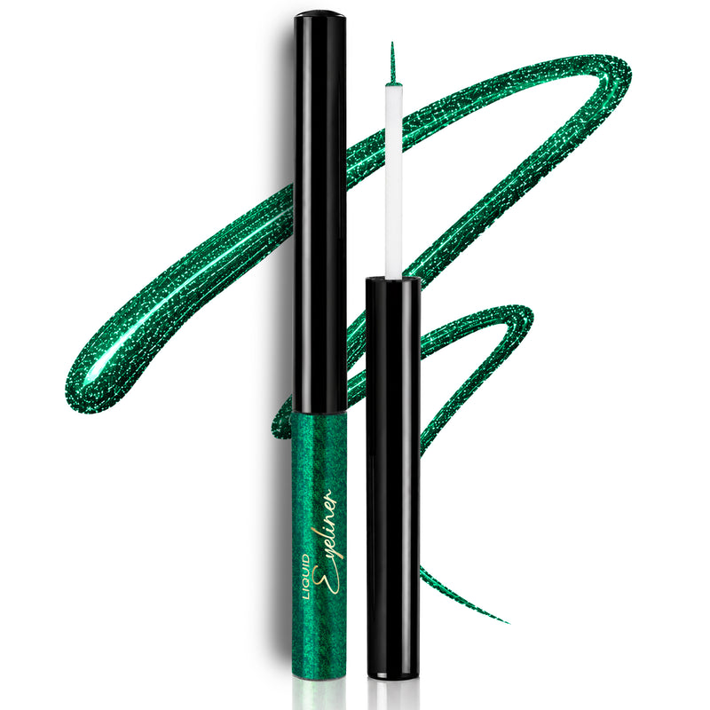 Emerald Green Ultra-Define Shimmer Liquid Eyeliner | Waterproof, Long-Lasting Formula with Argan Oil
