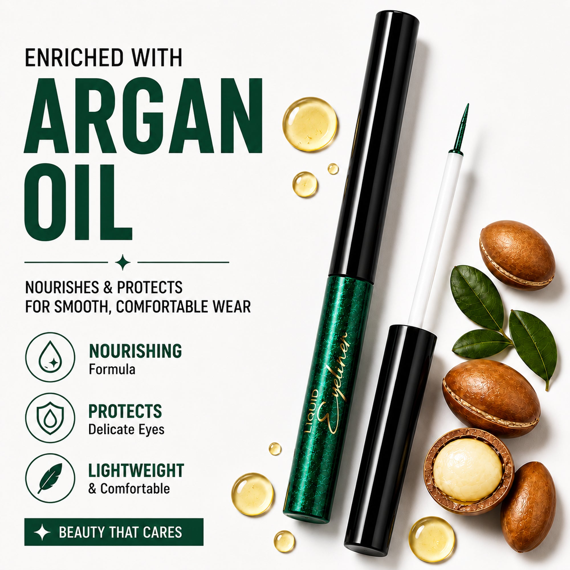 Emerald Green Ultra-Define Shimmer Liquid Eyeliner | Waterproof, Long-Lasting Formula with Argan Oil