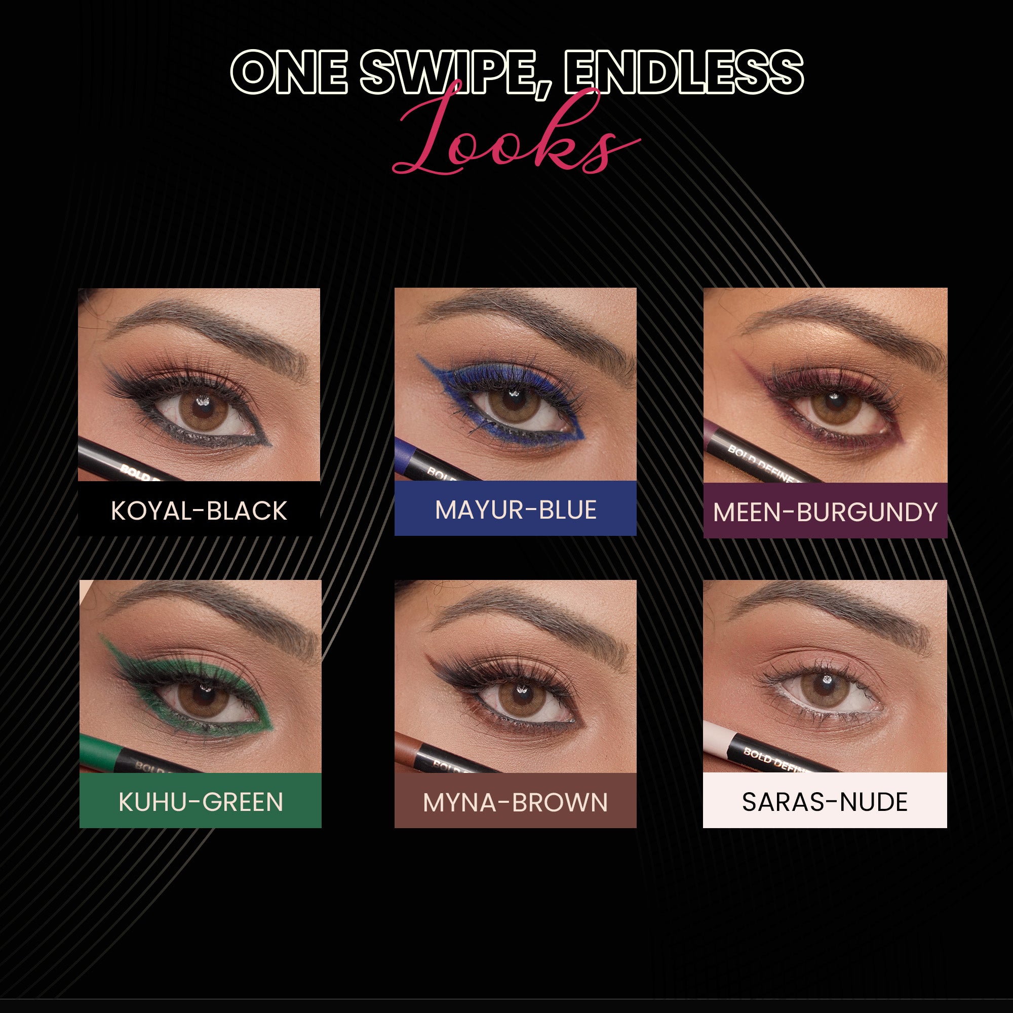 Create Your Own Kajal Pack – Pick Any 4 Shades!