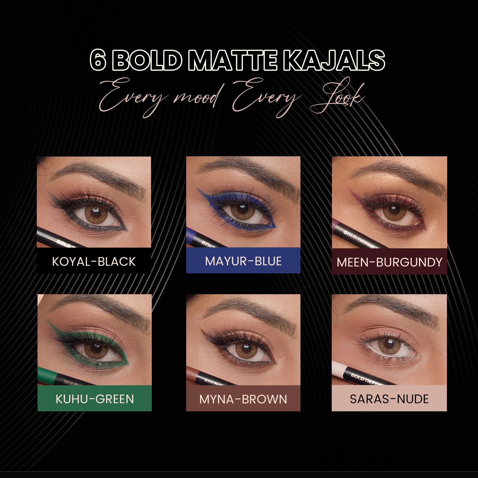 Saras - Nude Matte Bold Define Kajal
