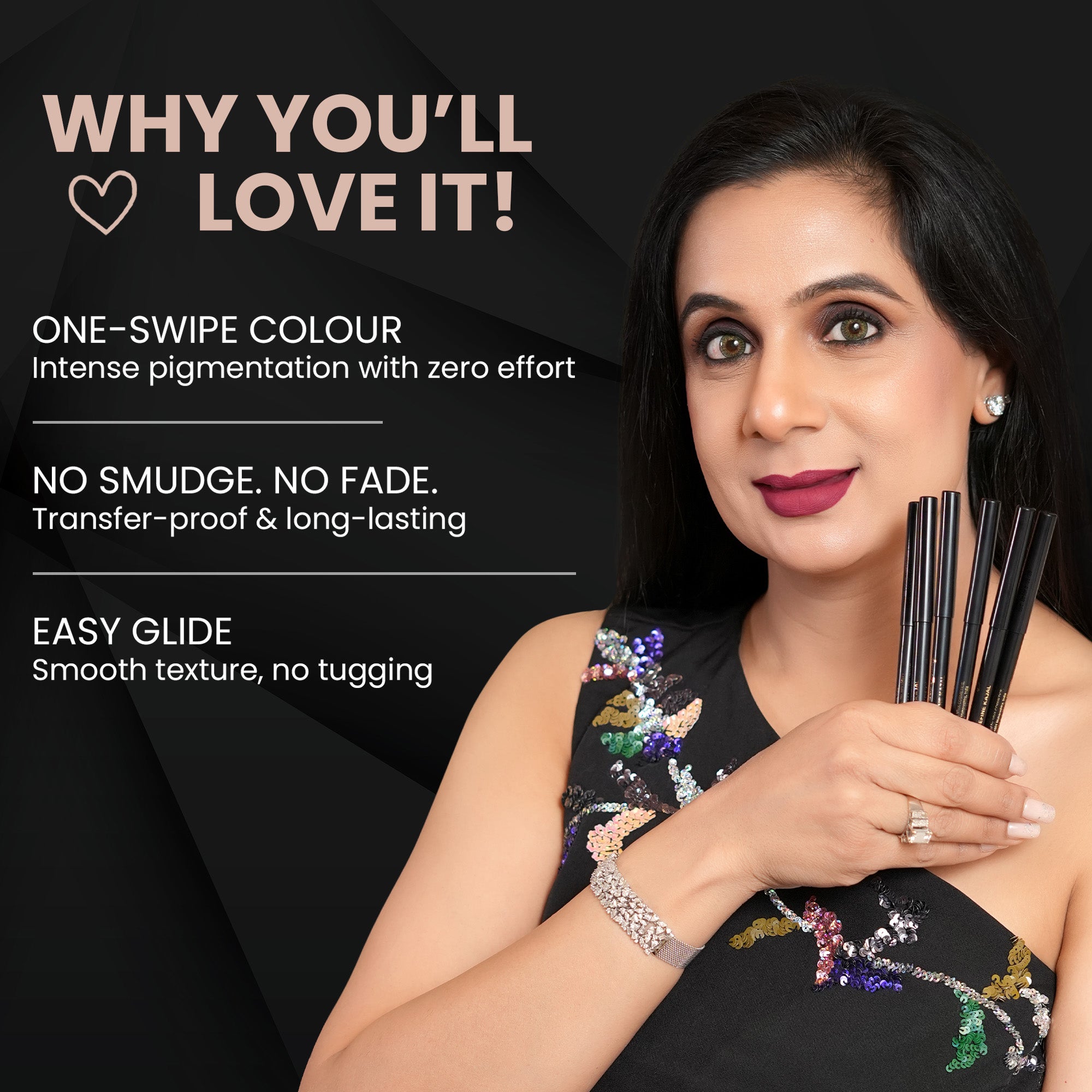 Saras - Nude Matte Bold Define Kajal