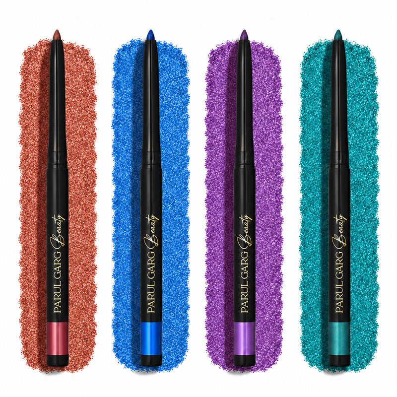 Bold Define Shimmer Bright Kajal Set | 4 Jewel-Toned Shades | Pack of 4