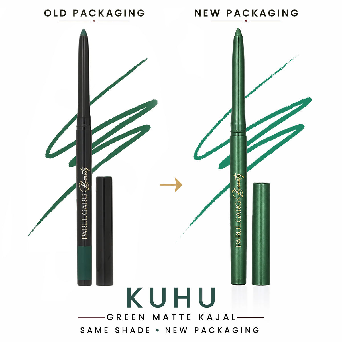 Kuhu Royal Green Matte Kajal | Bold Define | Long-Lasting & Smudge-Proof