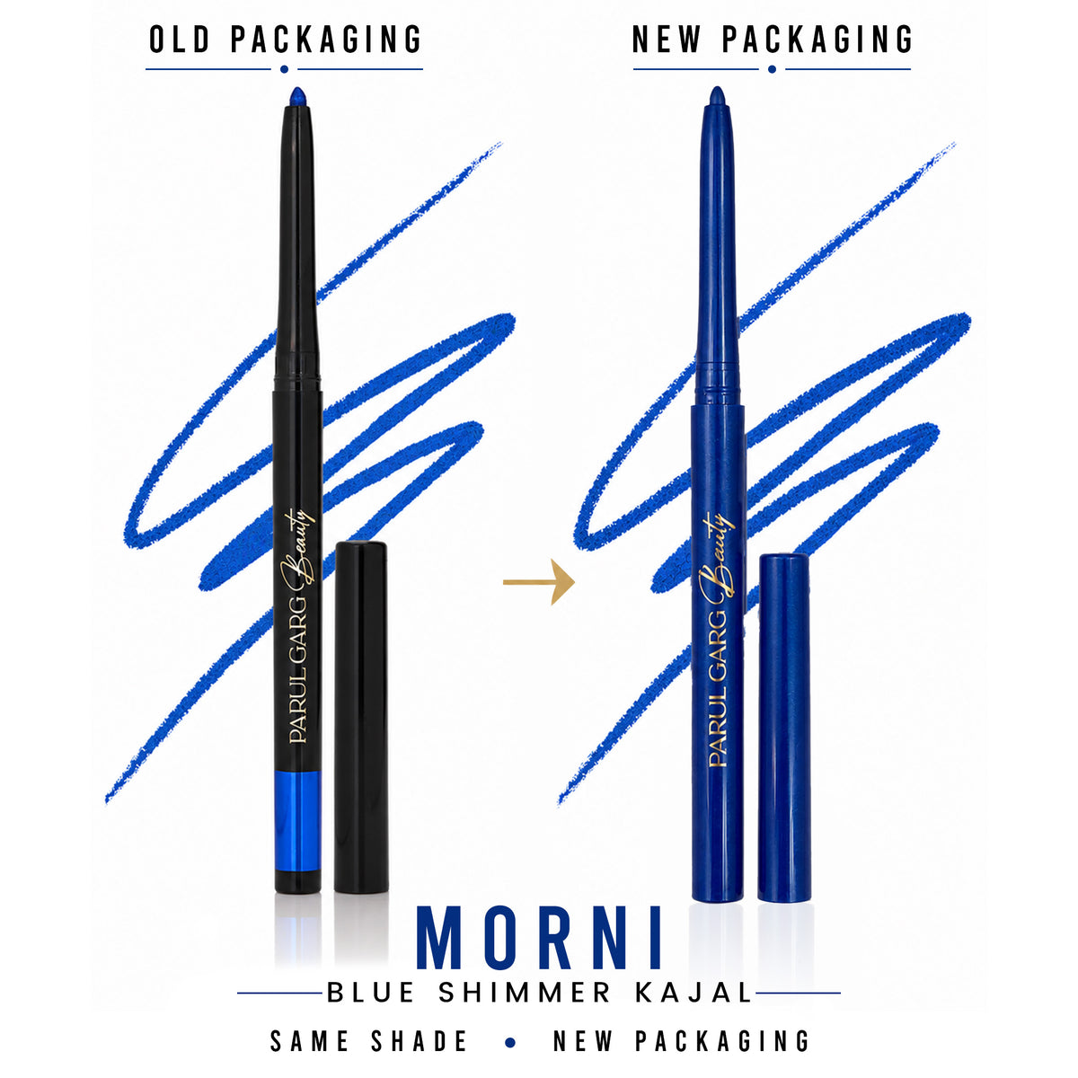 Morni Blue Shimmer Kajal | Bold Define | Rich Colour & Dazzling Shine | Long-Lasting & Smudge-Proof