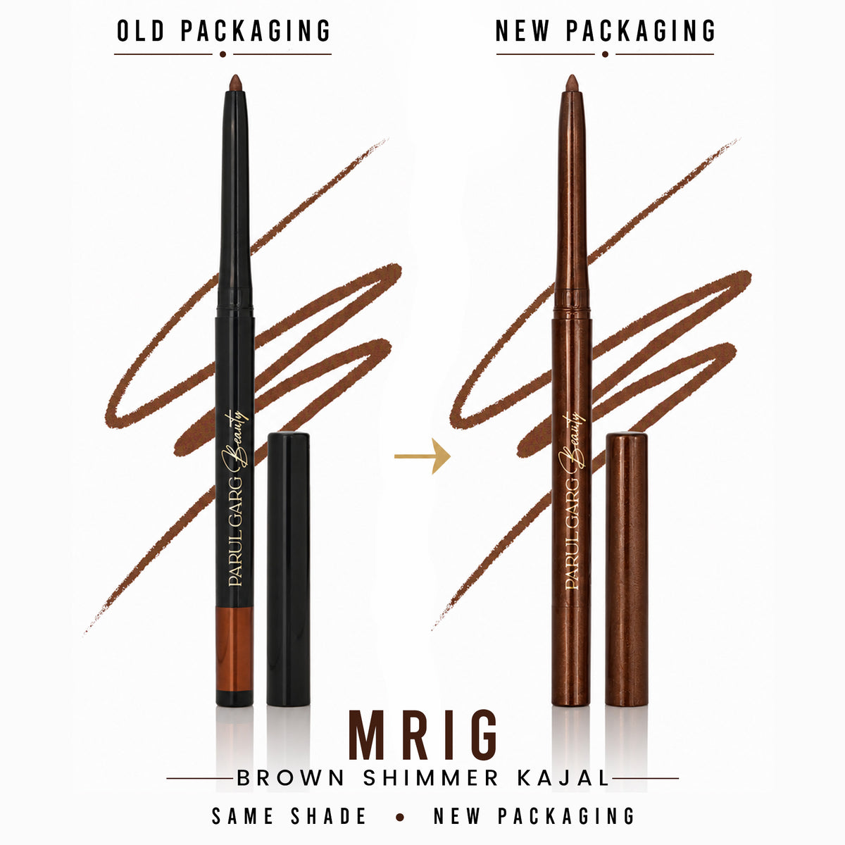 Mrig Brown Shimmer Kajal | Bold Define | Rich Colour & Dazzling Shine | Long-Lasting & Smudge-Proof