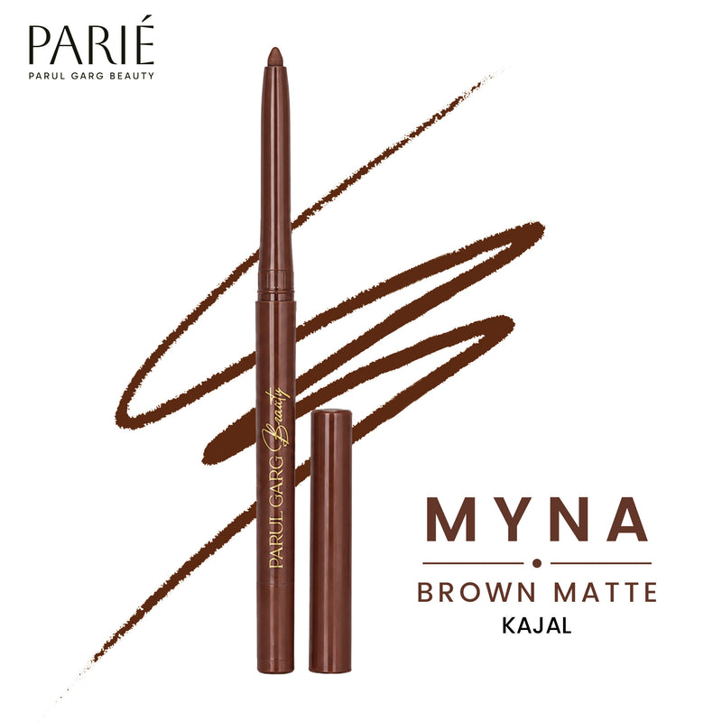 Myna Rich Brown Matte Kajal | Bold Define | Long-Lasting & Smudge-Proof