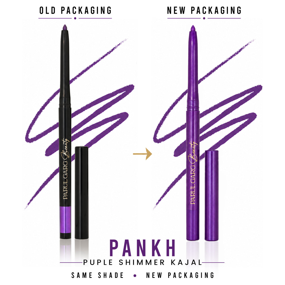 Pankh Purple Shimmer Kajal | Bold Define | Rich Colour & Dazzling Shine | Long-Lasting & Smudge-Proof