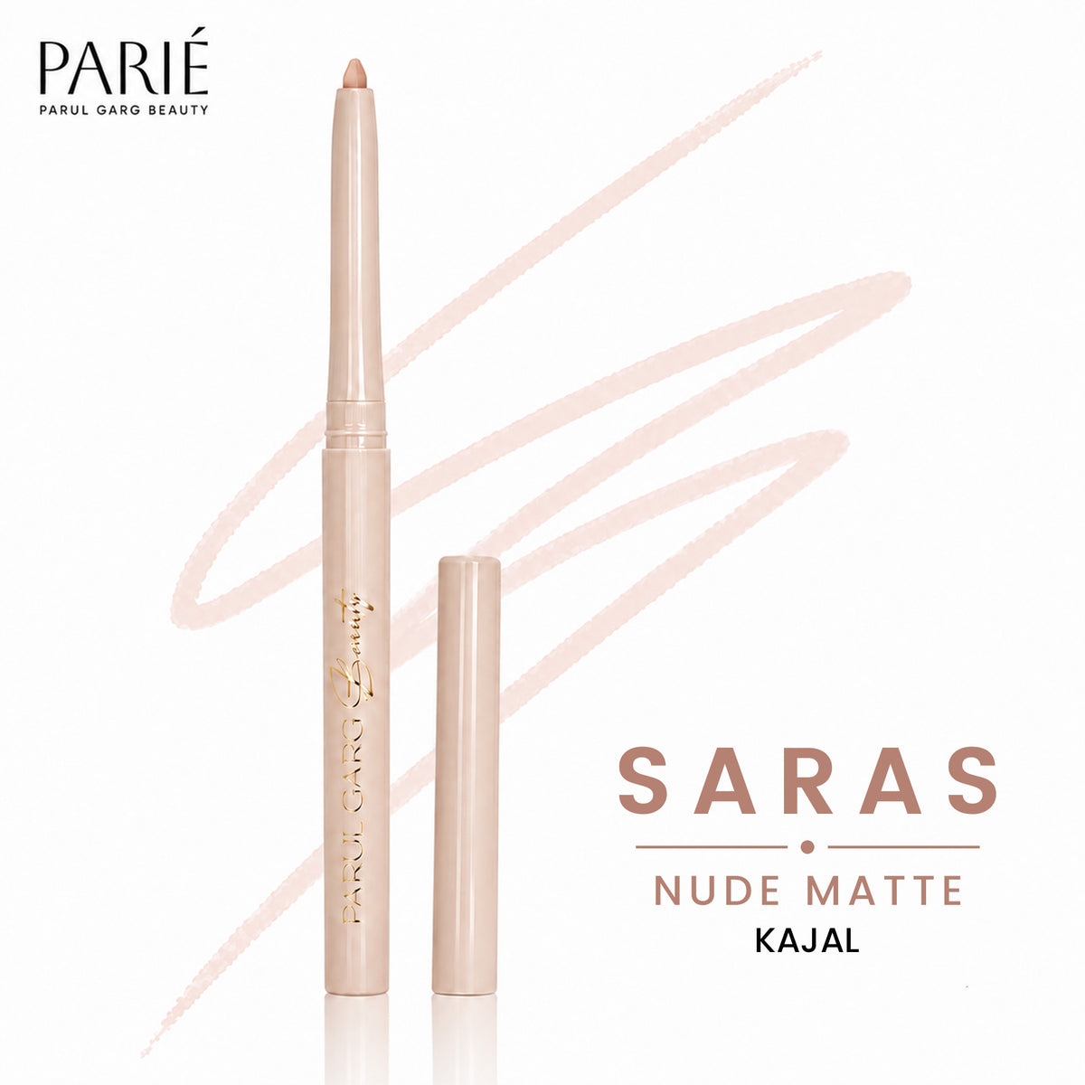 Saras Classic Nude Matte Kajal | Bold Define | Long-Lasting & Smudge-Proof