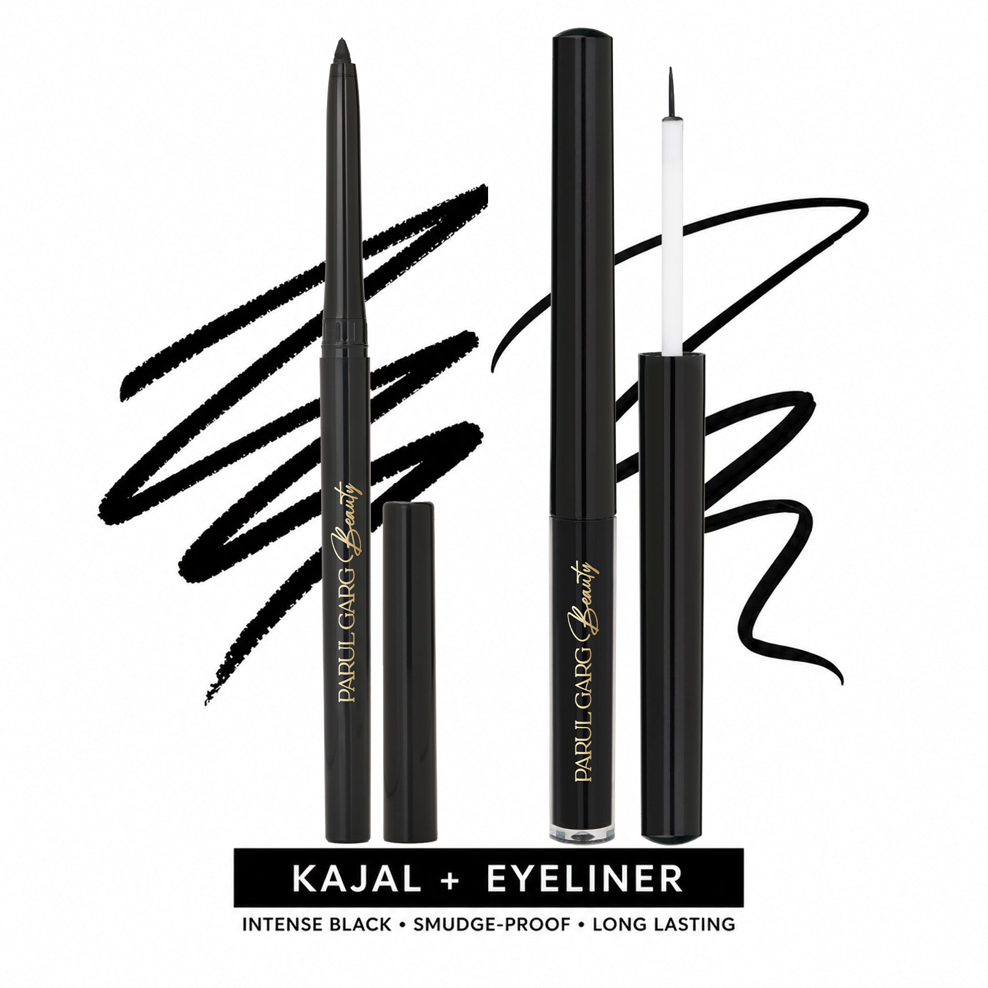 Black Matte Kajal & Eyeliner Duo - Intense Black, Smudge-Proof, Long Lasting