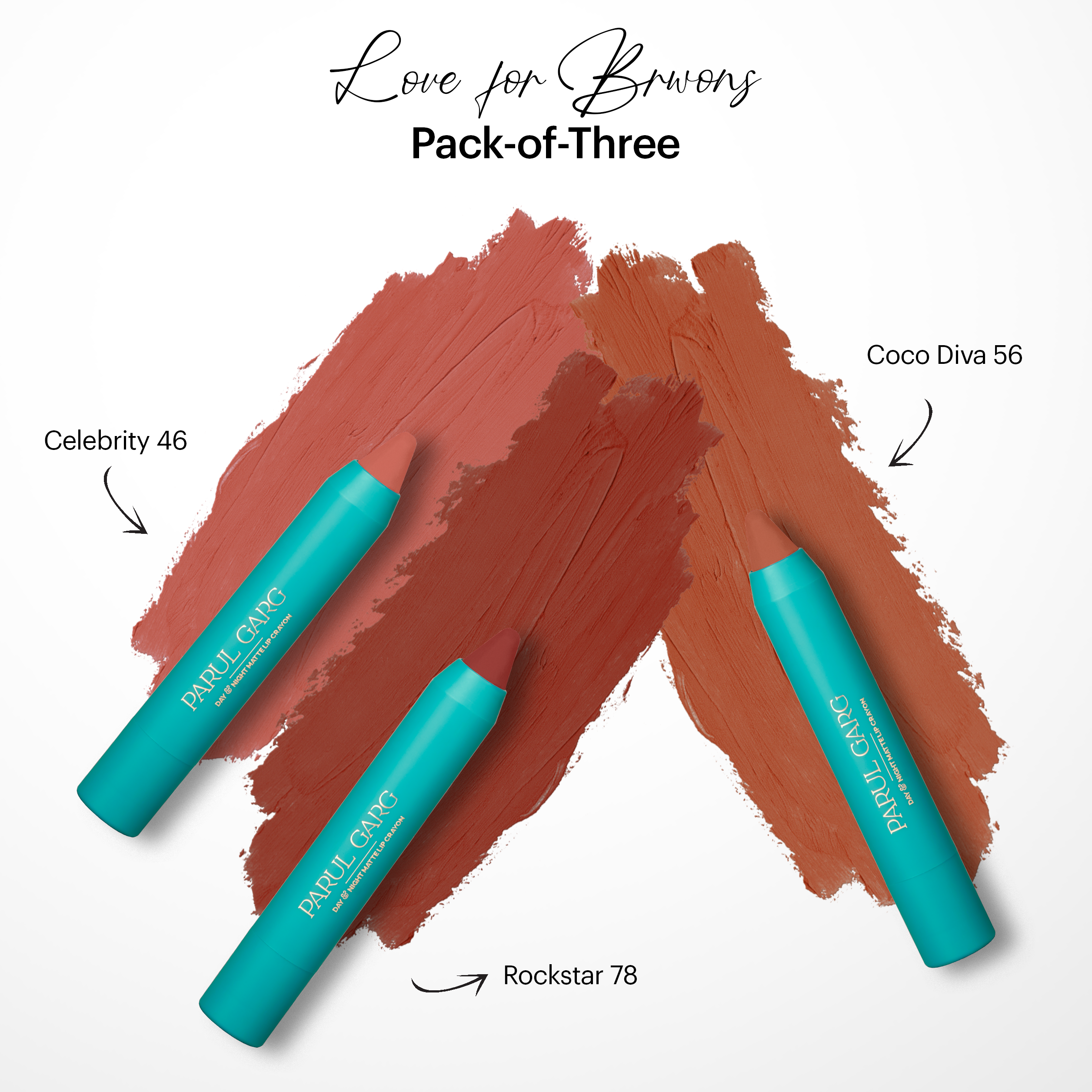 Love for Browns Pack-of-Three Lip Crayons