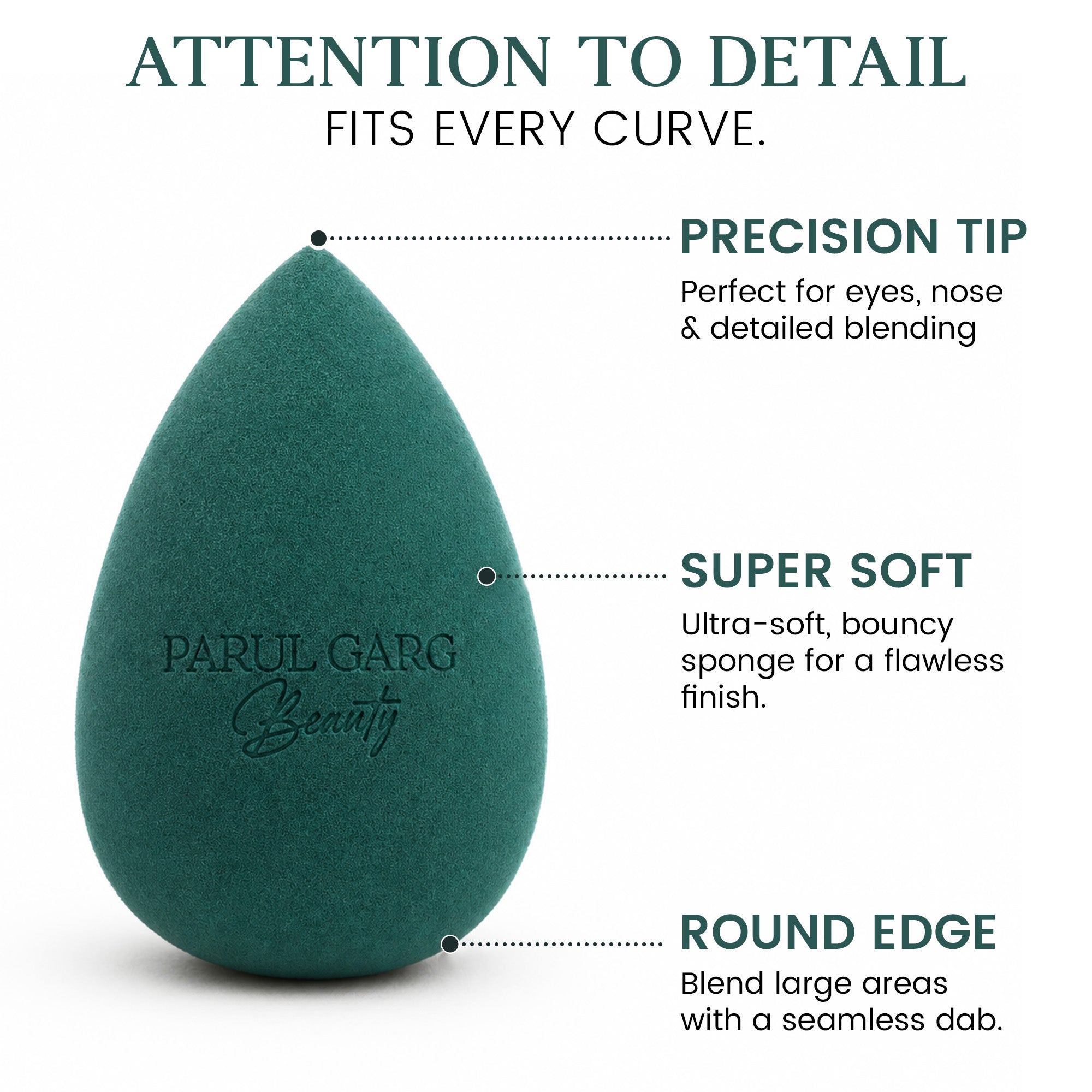 PARIÉ Soft Blend Beauty Blender | Pro Finish Makeup Sponge for Flawless Blending