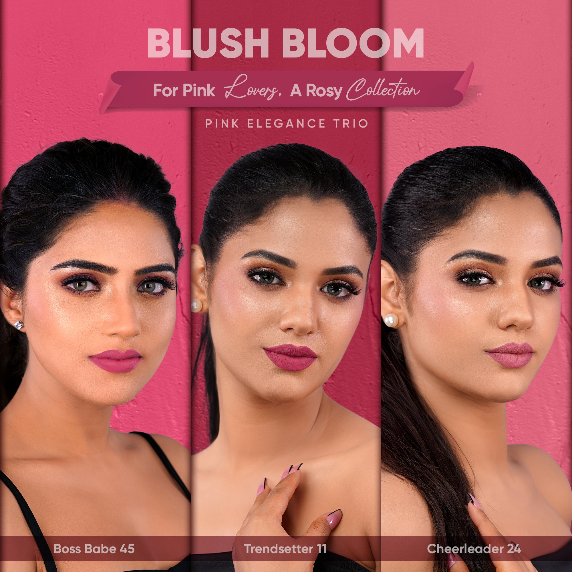Blush Bloom: Pack-of-Three Creamy Matte Lipcrayons
