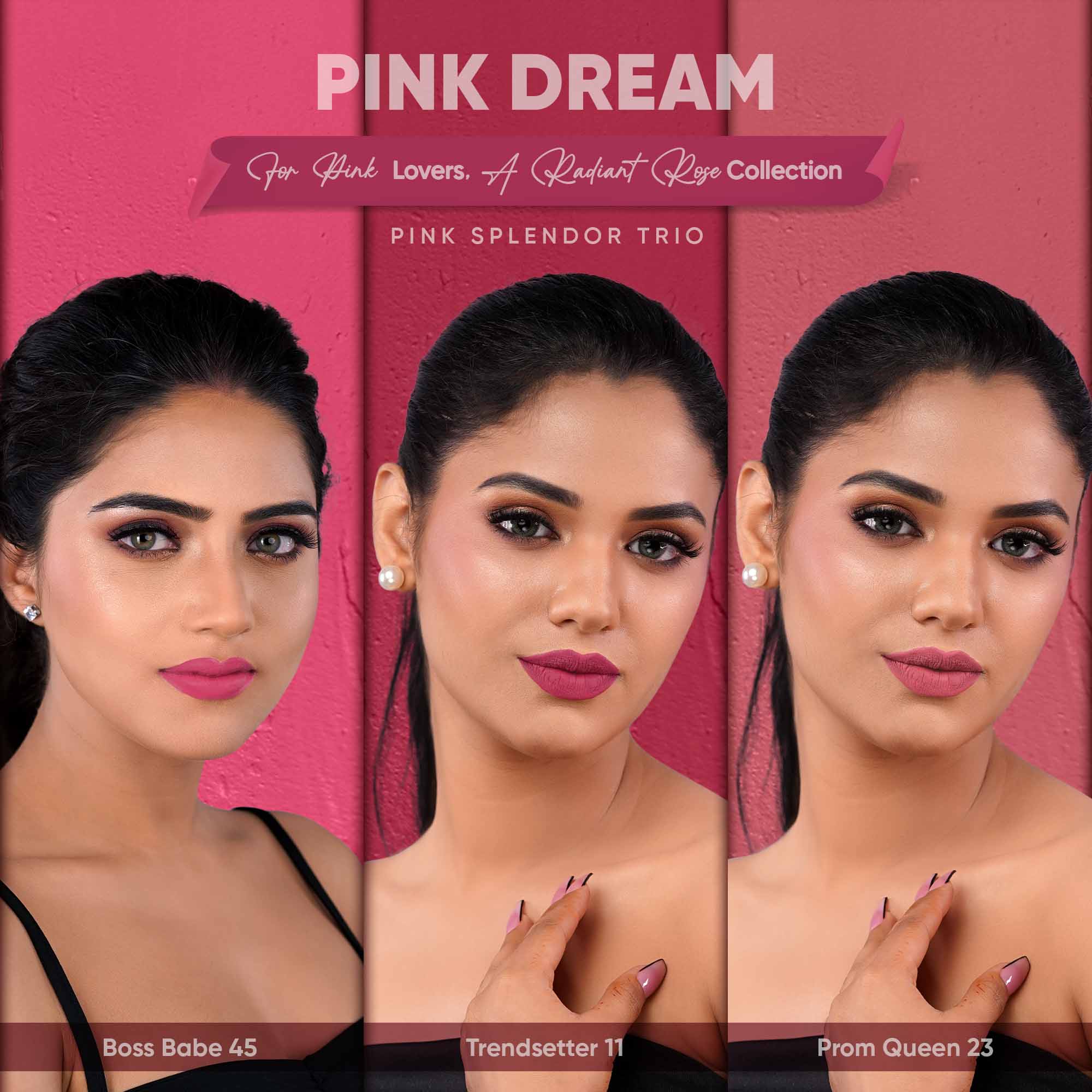Pink Dream: : Pack-of-Three Creamy Matte Lip Crayons