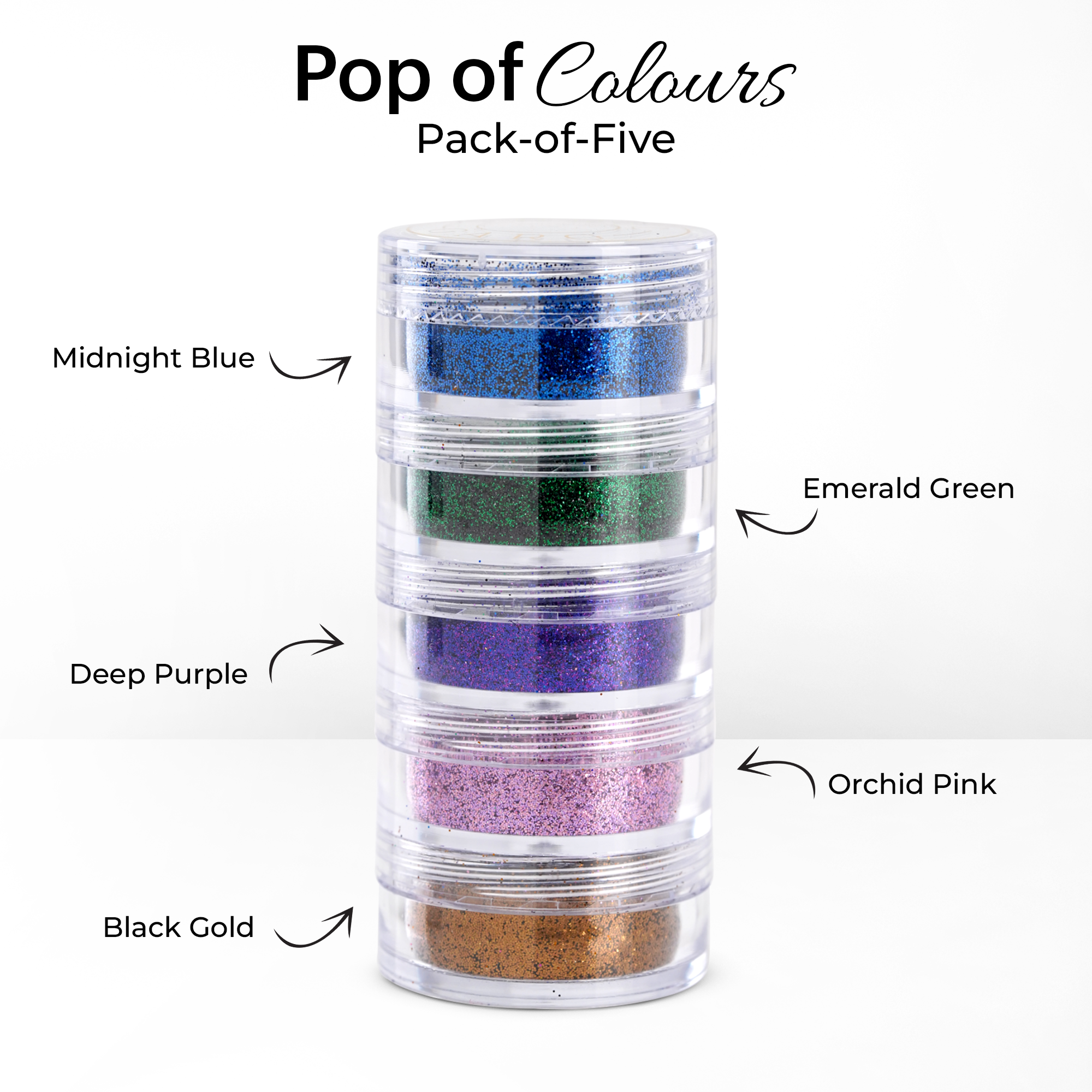 Pop of Color Pack-of-Five Glitter Set