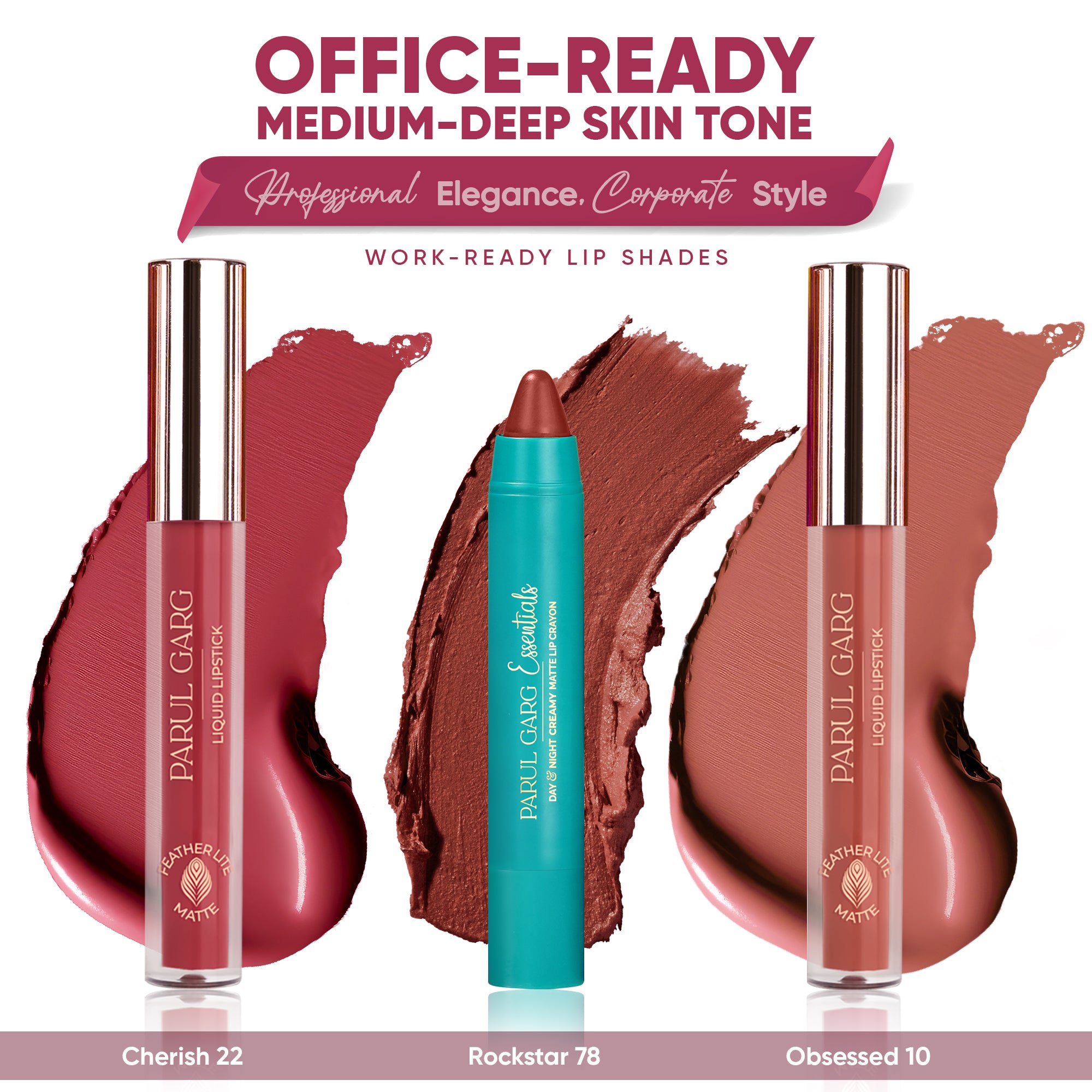 Office-Ready Lipstick Pack: Medium to Deep Skin Tones