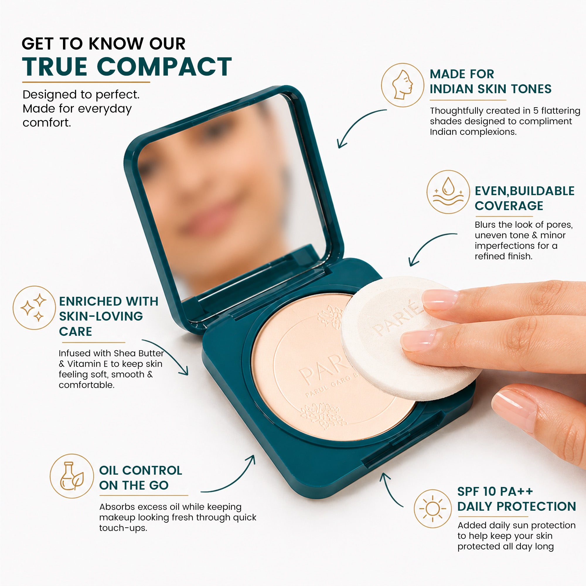 Medium - Oil Control Face Compact Powder With SPF 10 PA++