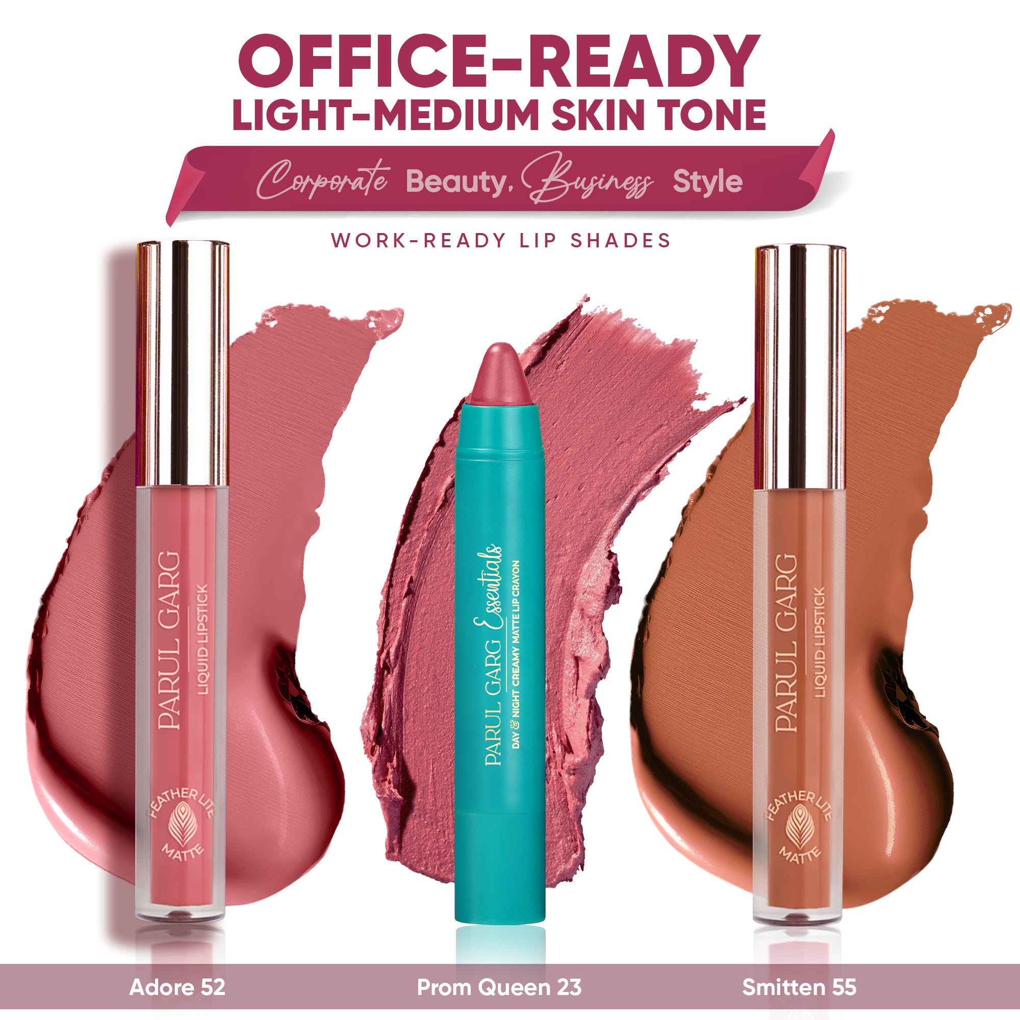 Office-Ready Lipstick Pack: Light to Medium Skin Tone