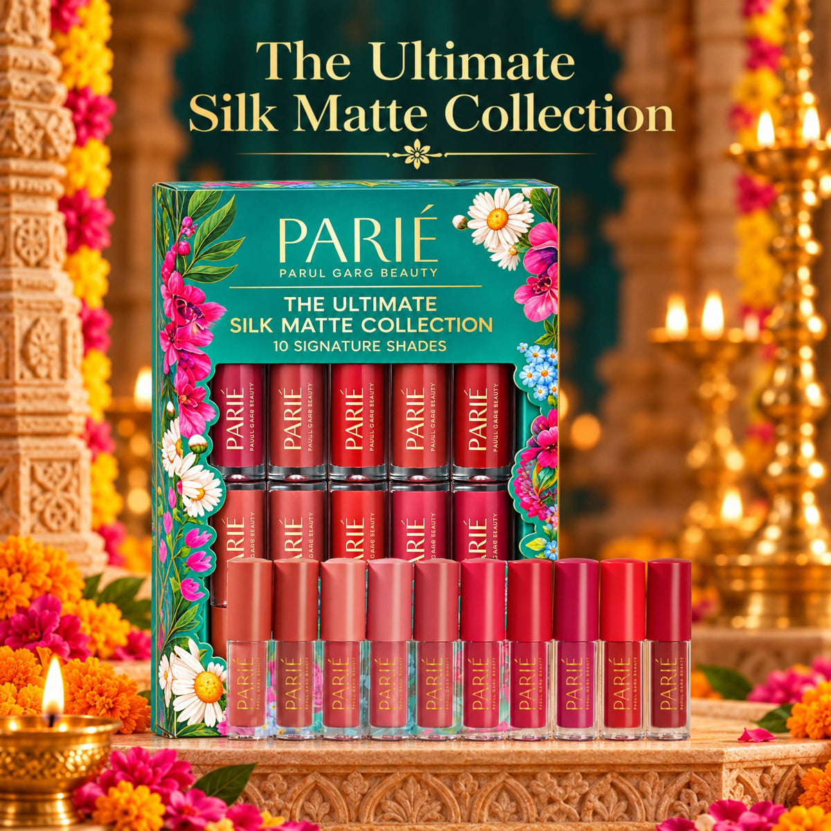 The Tyohaar Shringar Duo | Signature Kum Kum Bindi Pack + 10-in-1 Mini Lipstick Collection