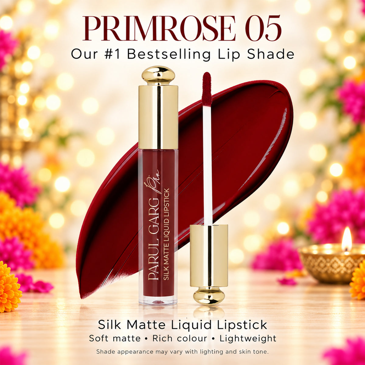 Bold Festive Glam Trio | Black 3-in-1 Eye Pack, Sindoor & Primrose Matte Liquid Lipstick | Special Price