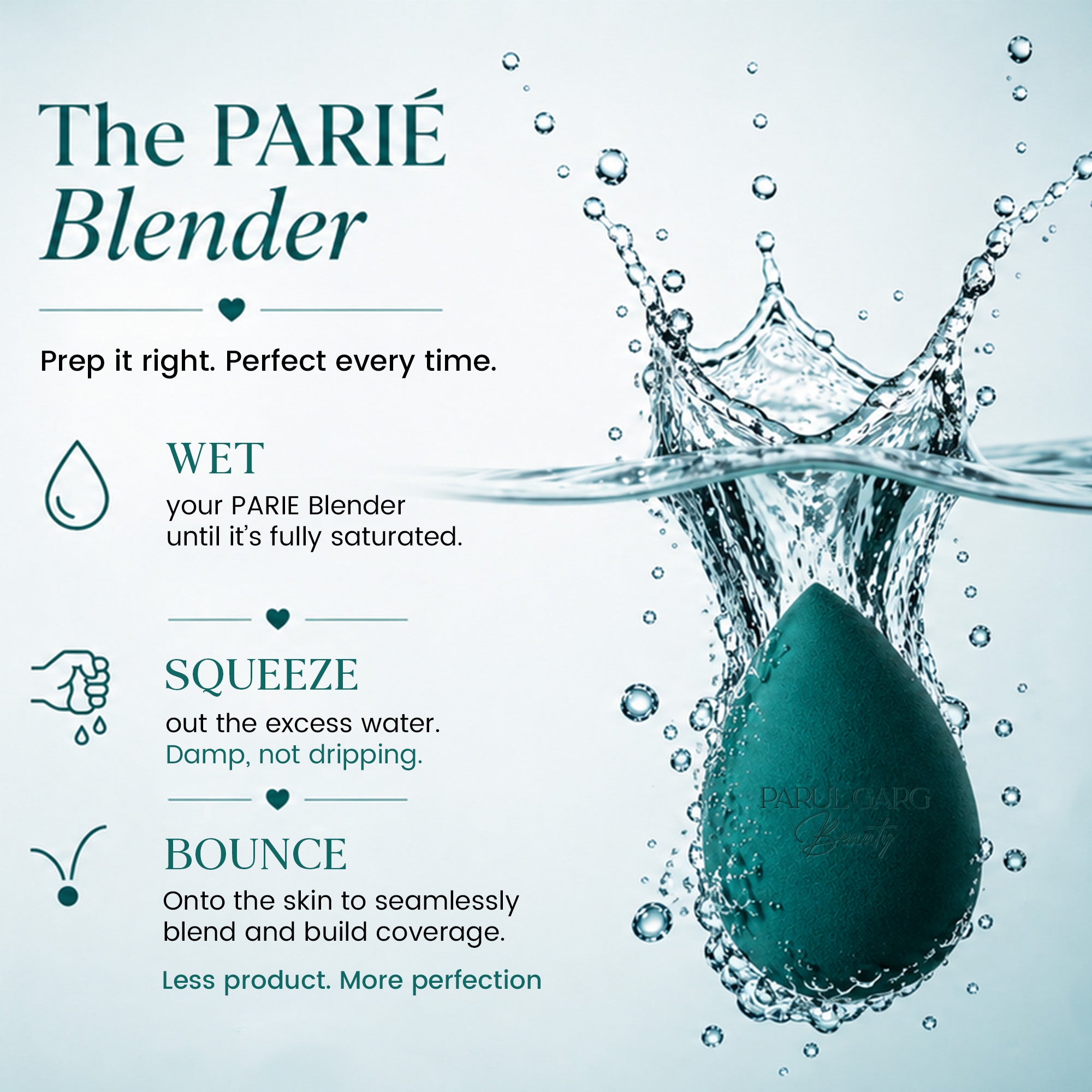 PARIÉ Soft Blend Beauty Blender | Pro Finish Makeup Sponge for Flawless Blending