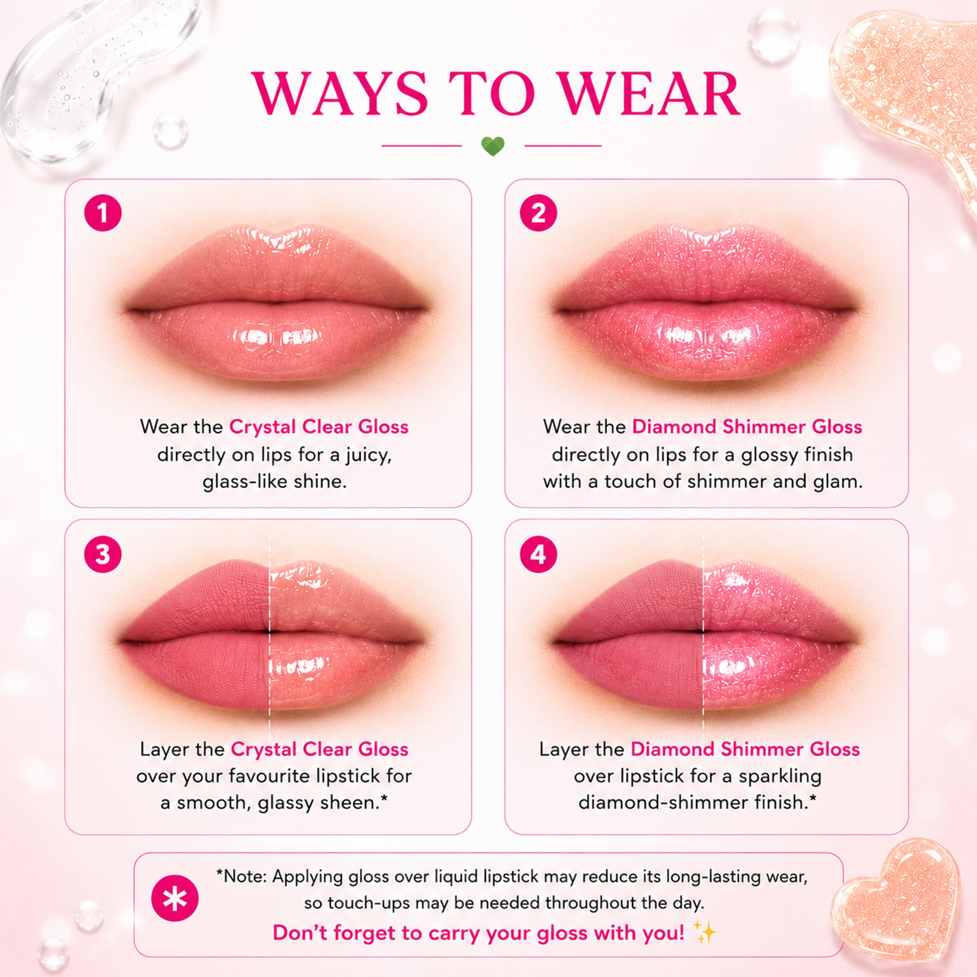 Gloss Cristalé Duo: Clear & Diamond Lip Gloss