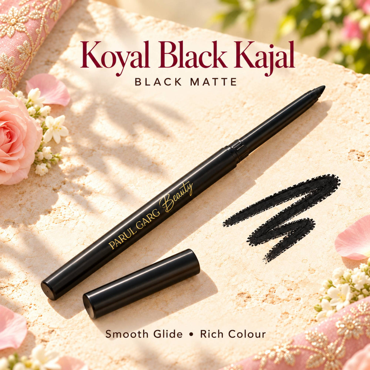 Karva Chauth Shringar Gift Pack – Nude & Classic | 4-in-1 Lip Stack, Black Kajal, Sindoor, Nose Bindi & Makeup Wipes with Soft Pink Potli | Special Price