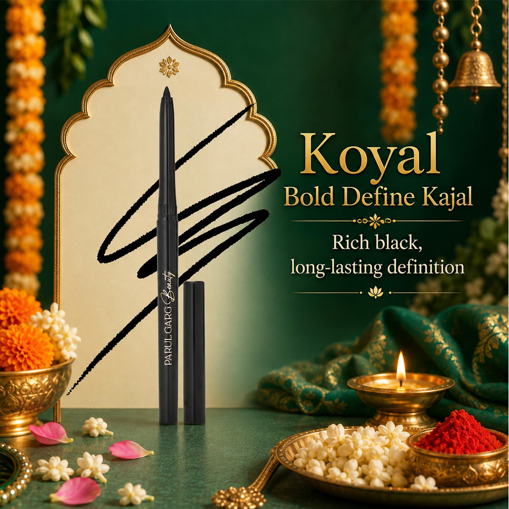 The Shringaar Celebration Pack | 10-in-1 Bestselling Lip Collection, Kajal, Sindoor, Utsav Bindi Card & Traditional Green Potli