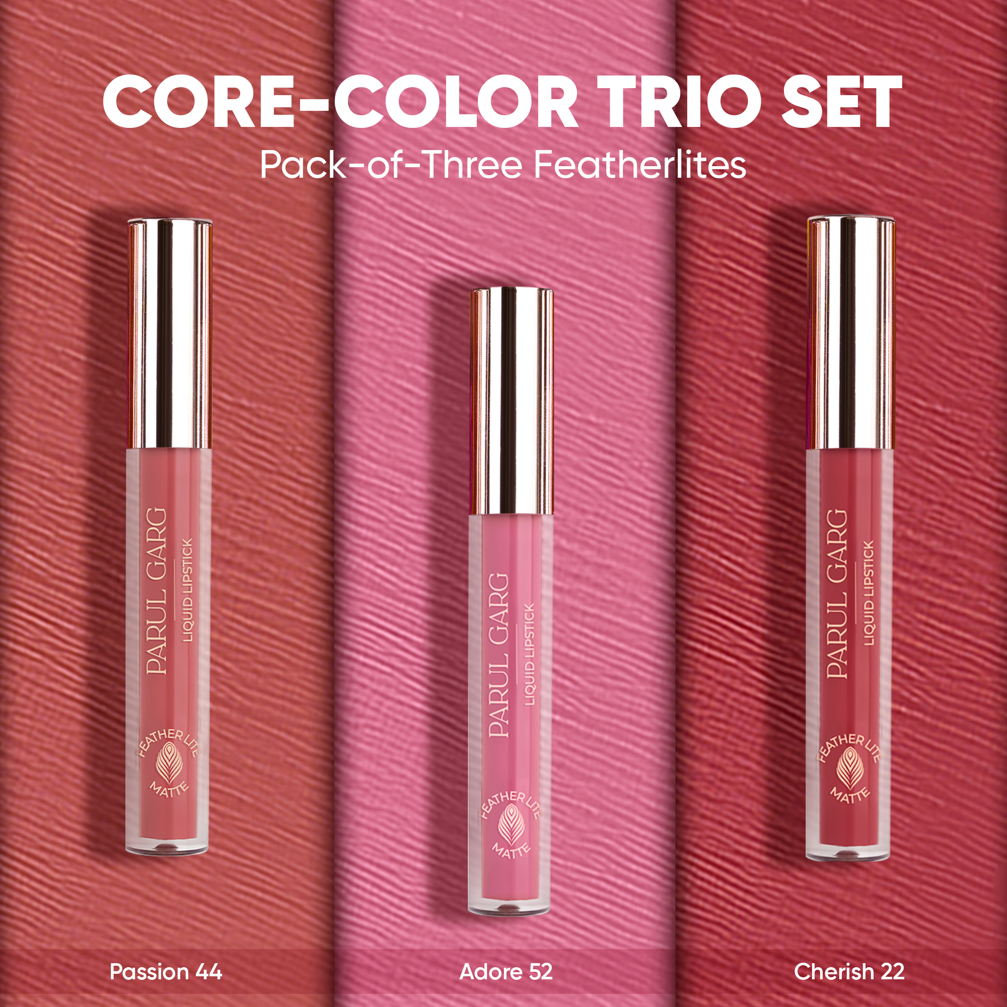Core-Color Trio Set: Pack-of-Three Featherlites Liquid Lipsticks
