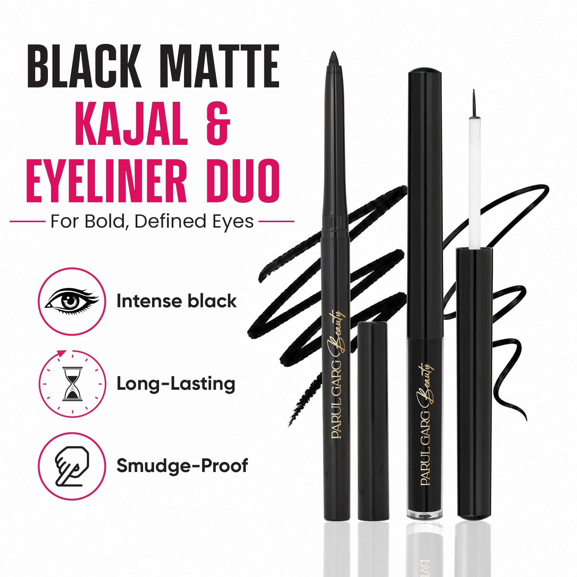 Black Matte Kajal & Eyeliner Duo