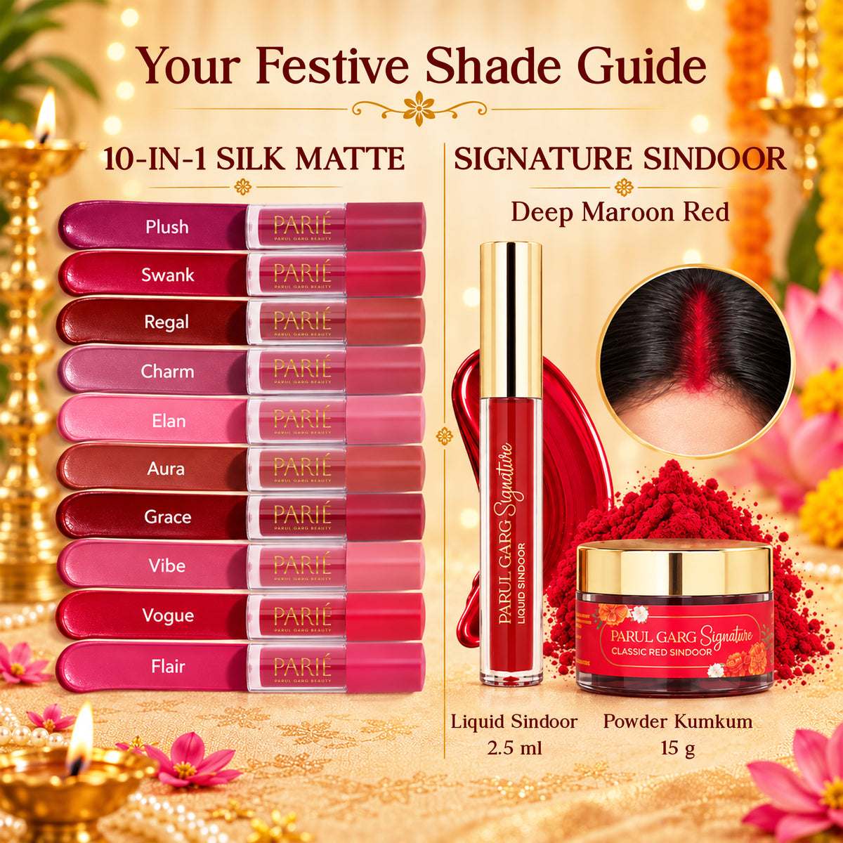 Festive-Ready Bestseller Duo | 10-in-1 Lipstick Set + Sindoor for Just ₹100 More