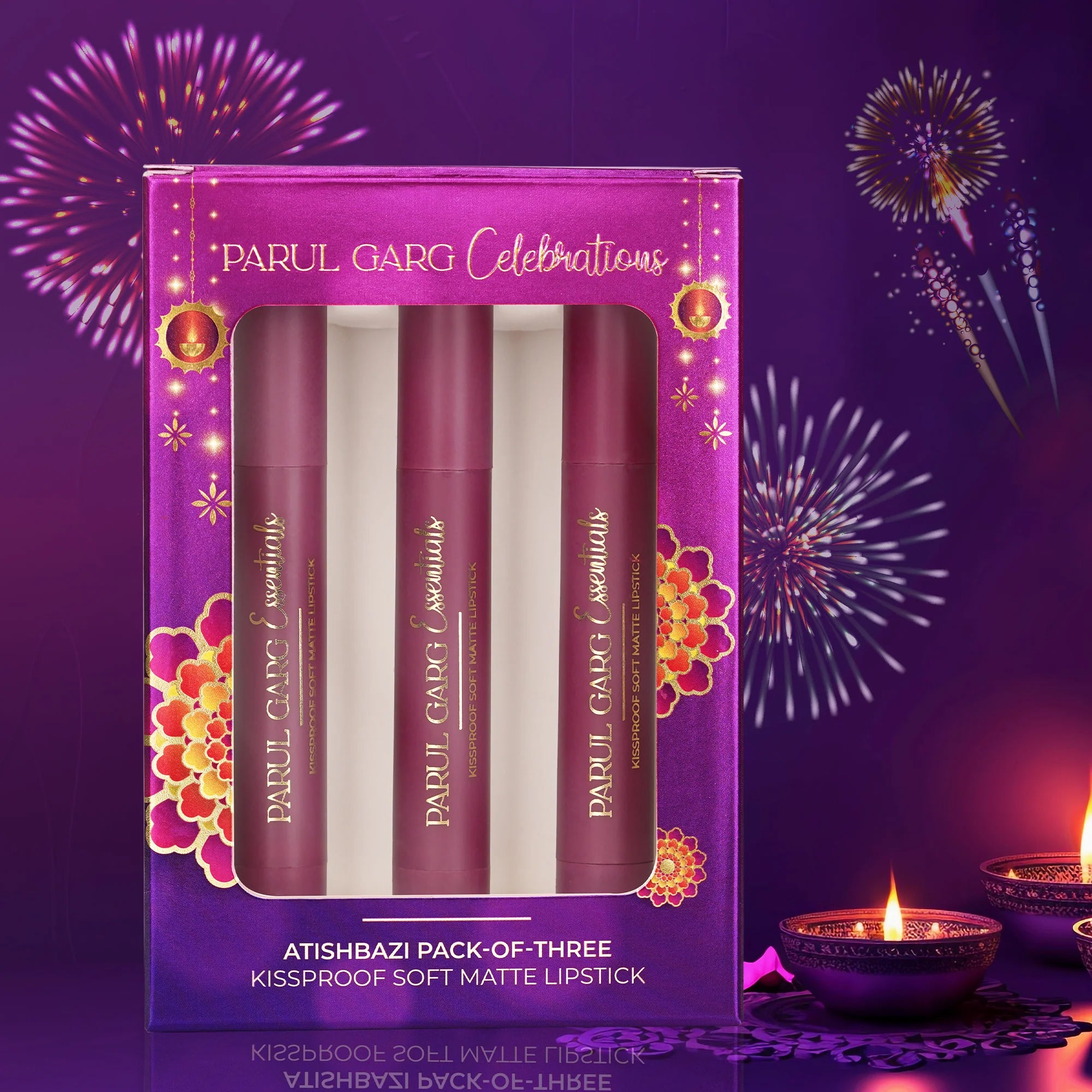 Atishbazi Lipstick Trio – Diwali Edition